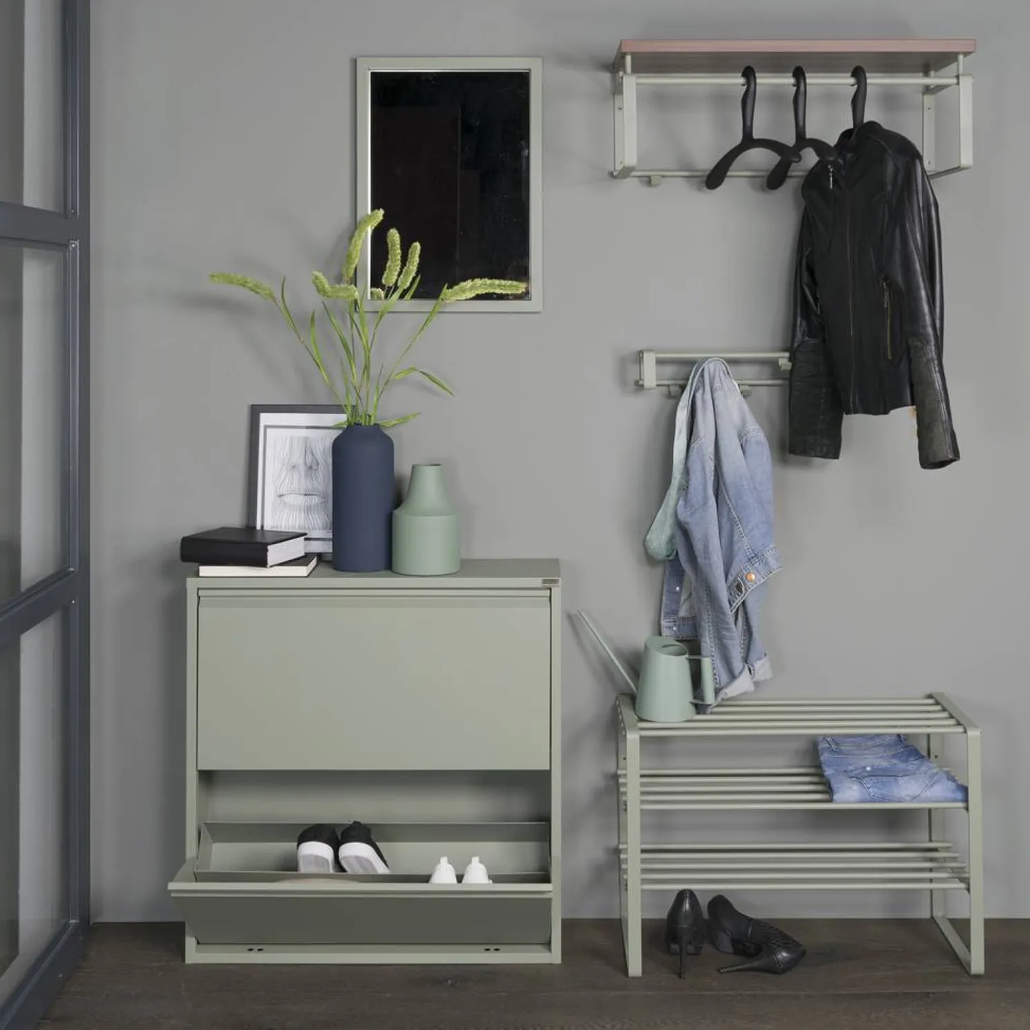 Spinder Design REX 2 Schuhregal grün