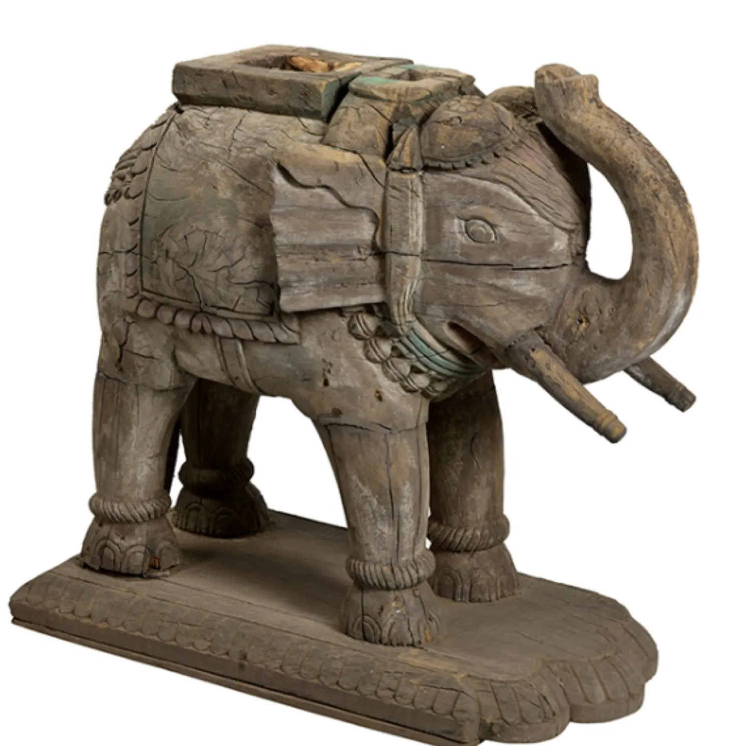 Trademark Living Indischer Holzelefant mit Patina