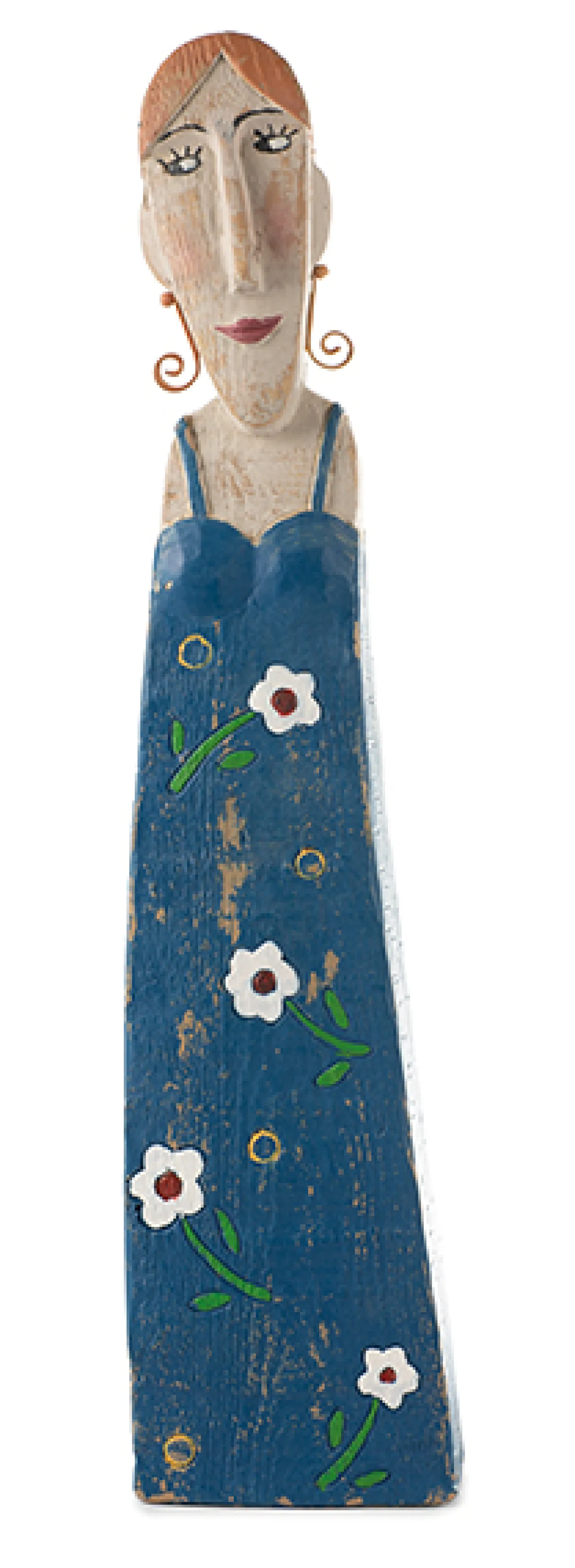 BADEN Dekofigur Frau in blauem Kleid 48cm