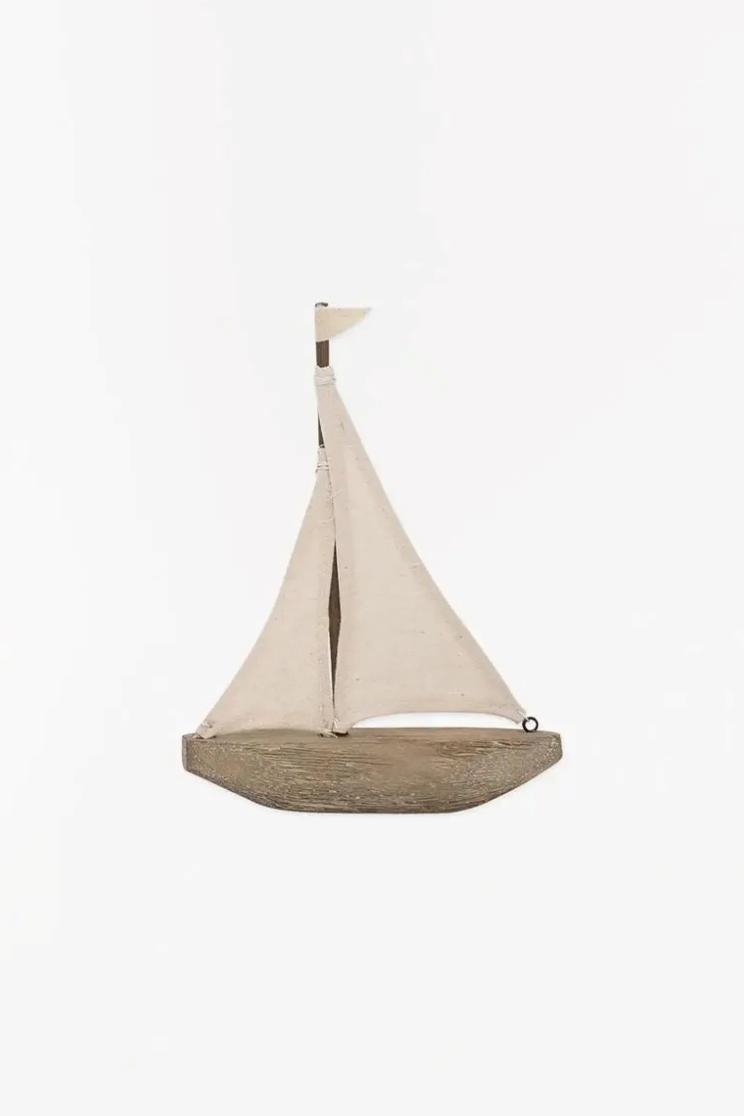 Batela Deko Segelboot in Naturfarben Länge 15,5 cm, Höhe 20,5 cm