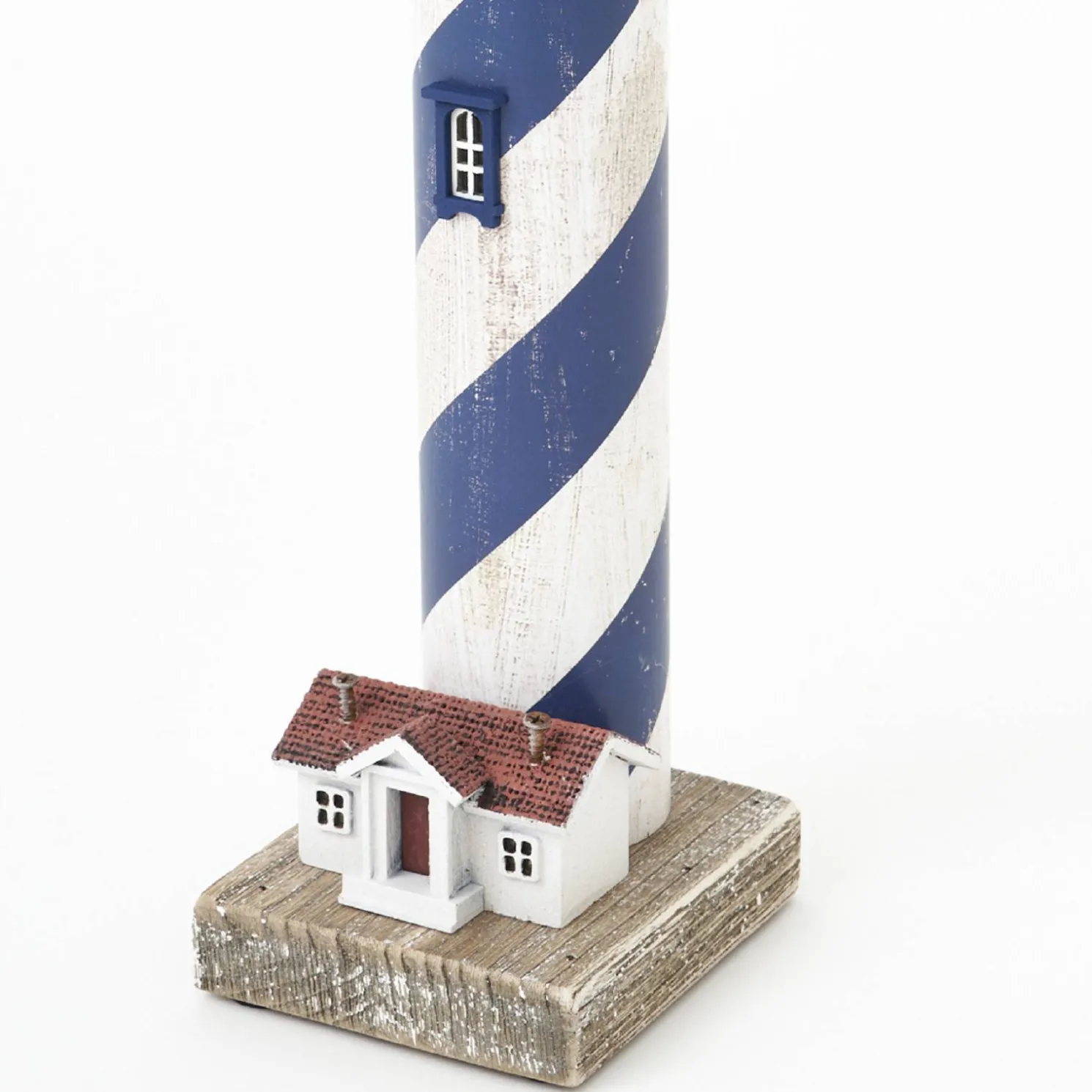 Batela Leuchtturm aus Harz mit LED-Diagonalstreifen