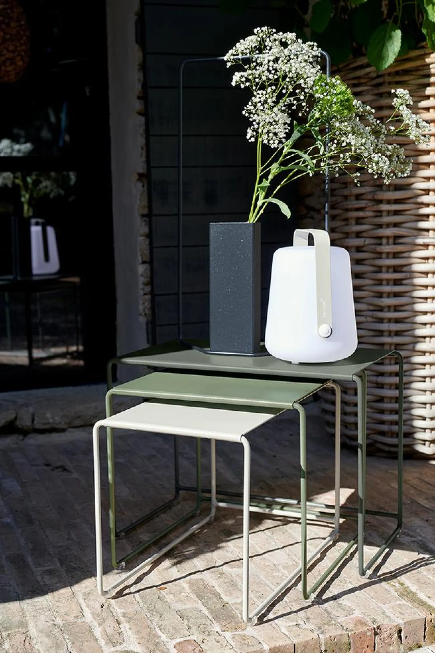 Fermob Oulala Satztisch Set Rosmarin/Kaktus/Lehmgrau