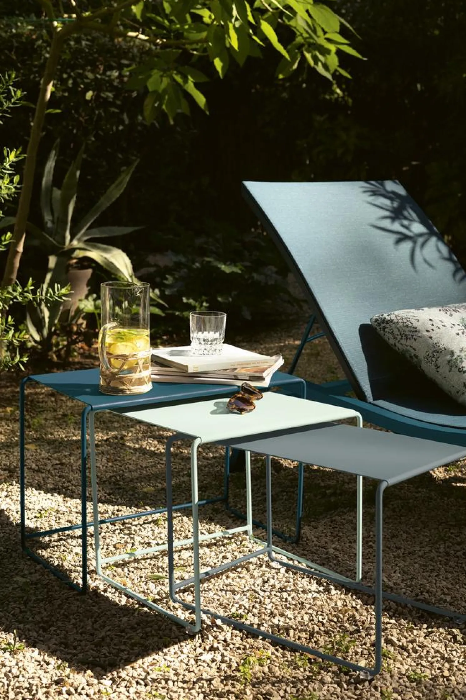 Fermob Oulala Satztisch Set Rosmarin/Kaktus/Lehmgrau