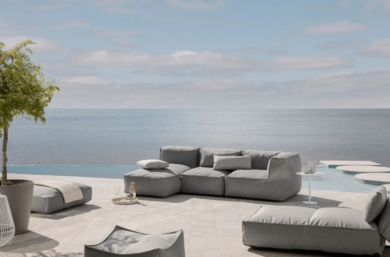 Blomus GROW Chaiselongue - Outdoor Lounge Modul 4 Coal