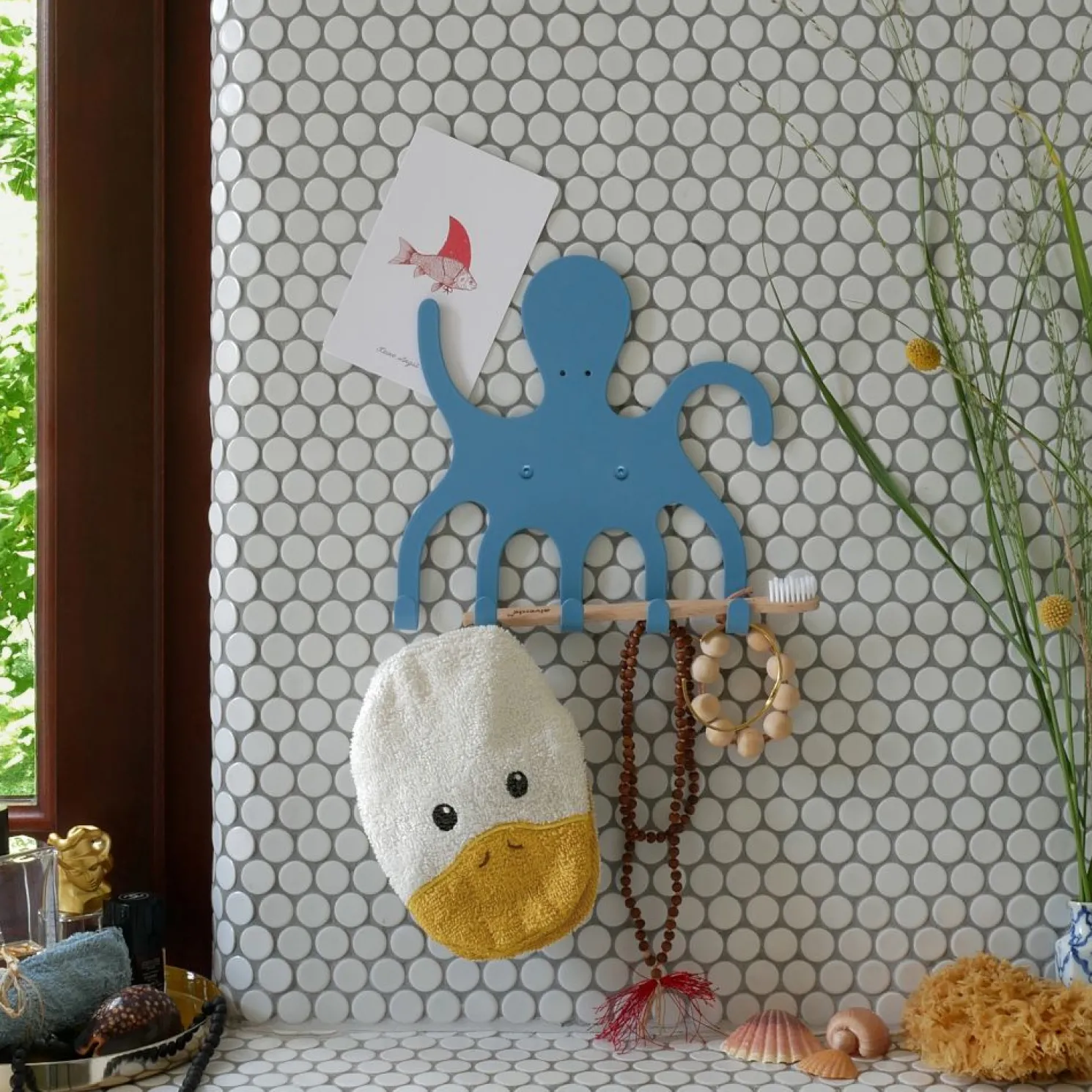 vonbox Stabile Wandhaken blauer Octopus