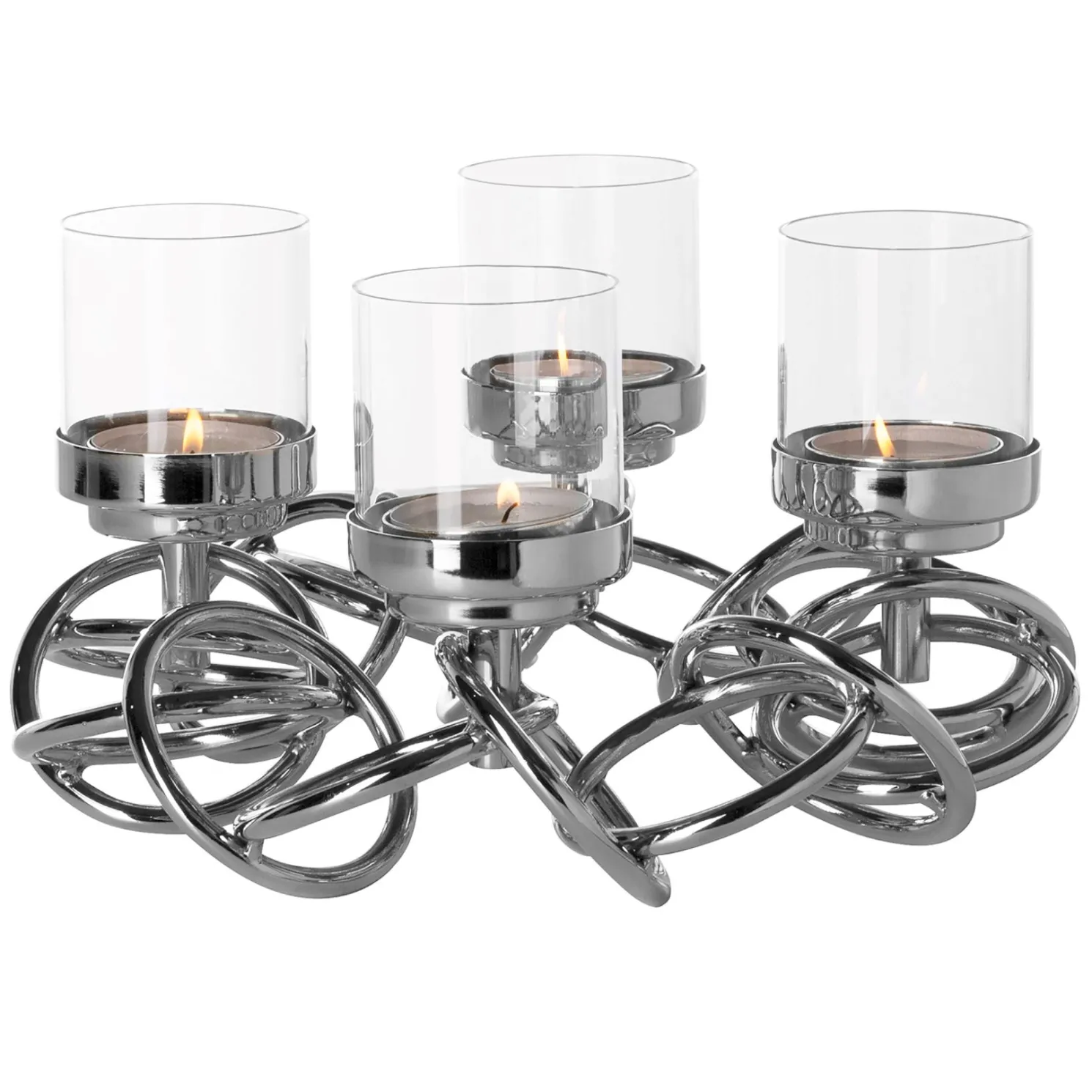Fink SONETTE silberner Weihnachtskranz 4-flammig