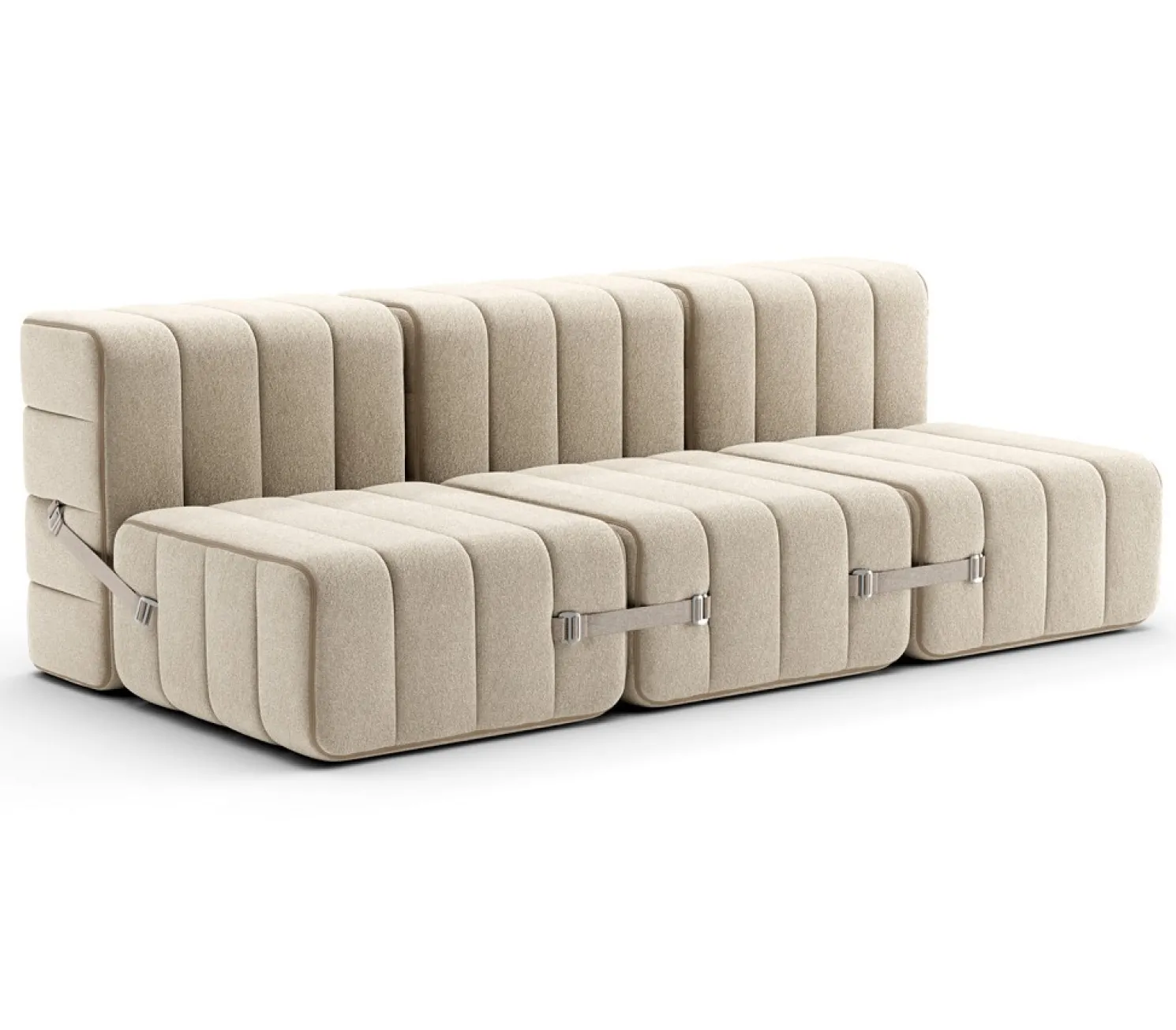 AMBIVALENZ Curt Modulsofa mit Lehne JET Grau / Beige