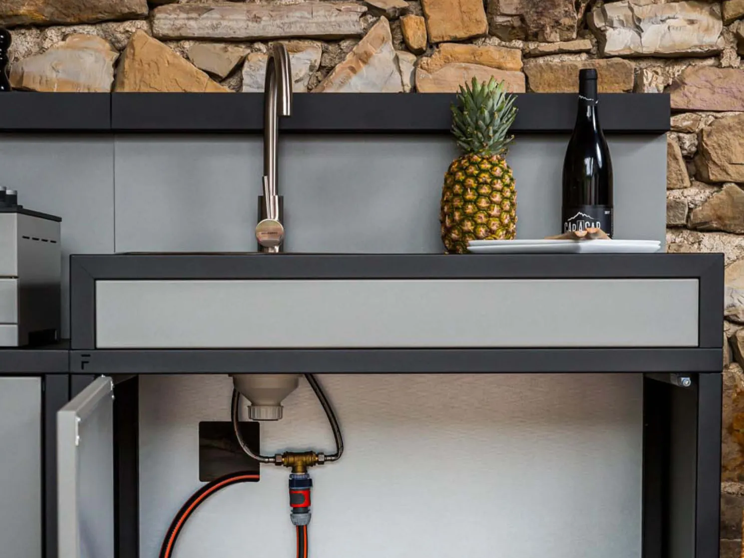 Forge Adour Waschbeckenmodul Stahl schwarz / grau