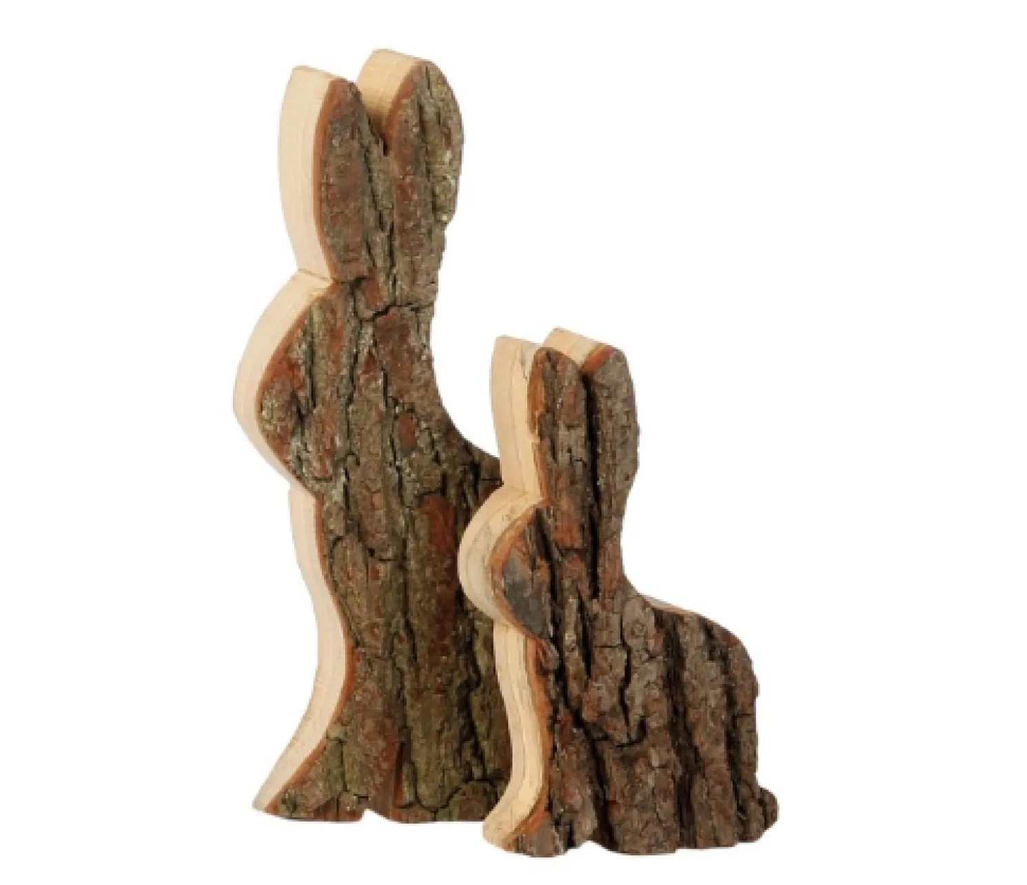 WMG Stehender Holzhase mit Rinde 30 cm