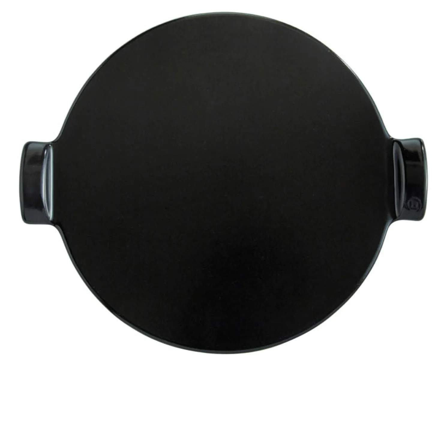 Emile Henry Pizzastein mit glattem Boden rund schwarz