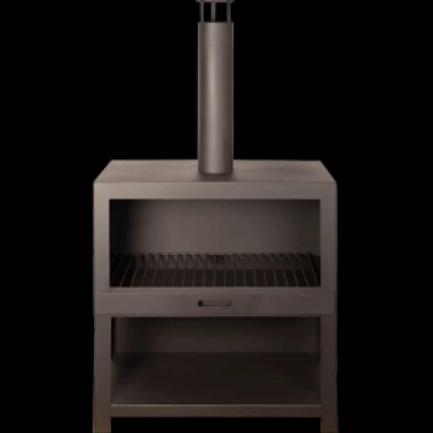 Esschert Terrassenofen mit Holzlager Schwarz