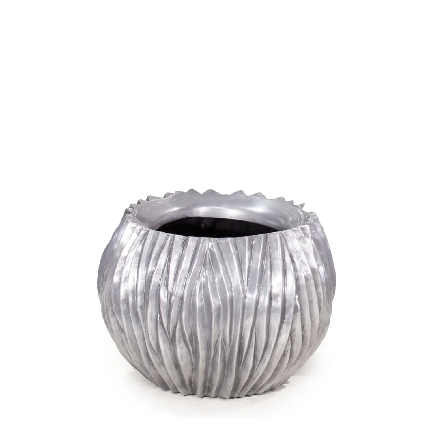 Fleur Ami River großer Übertopf - wellenartige Oberfläche Ø 45 cm, Höhe 35 cm aluminium