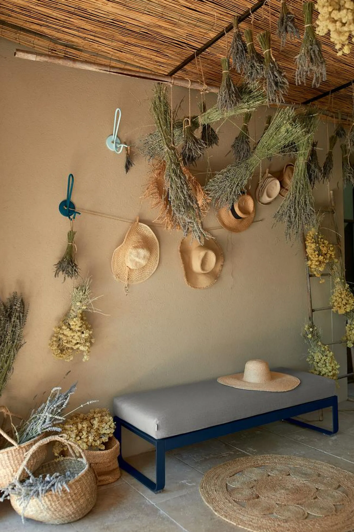 Fermob Bellevie 2-Sitzer Polsterhocker 14 Muskat 79 Flanellgrau