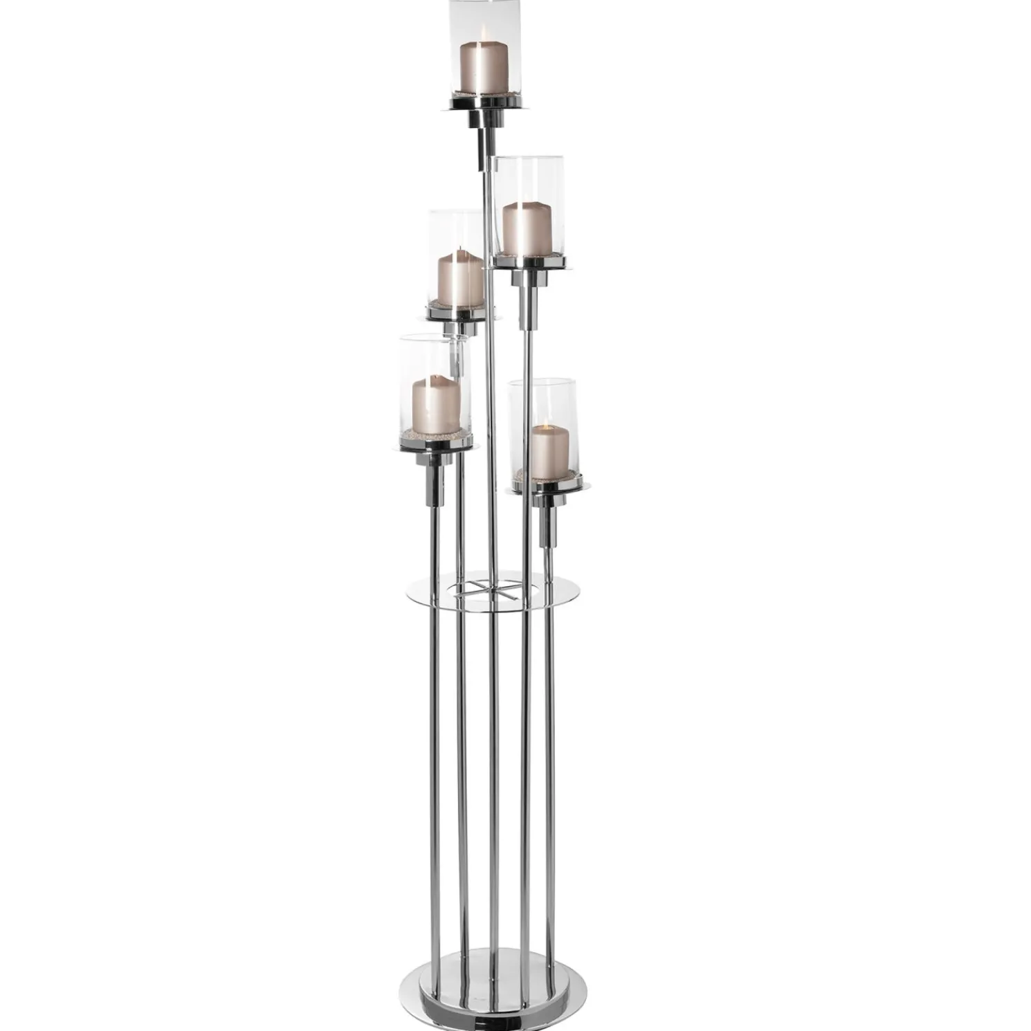 Fink LONDRA Edelstahl Bodenleuchter 5-flammig