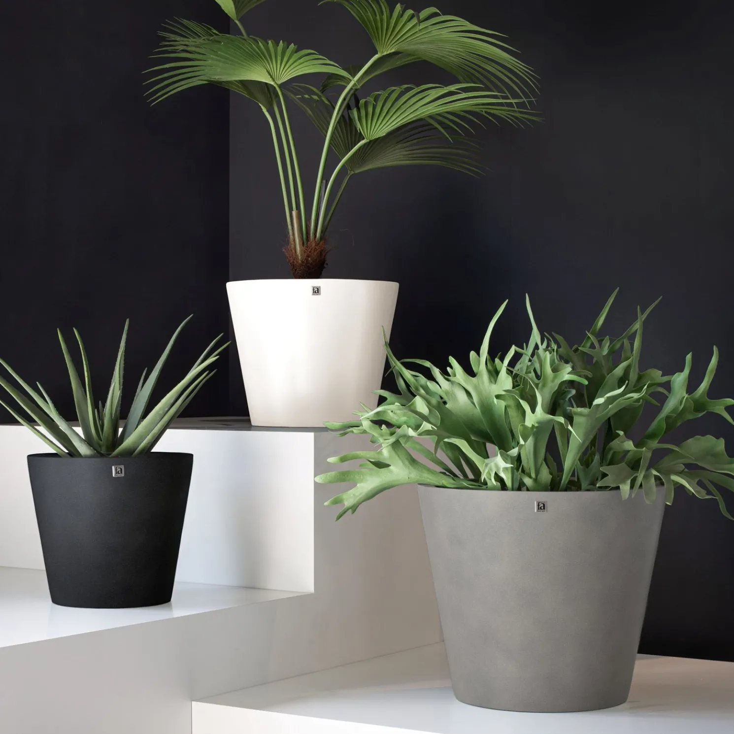 Fleur Ami Conicial Blumenkübel Ø 40 cm, Höhe 35 cm weiß