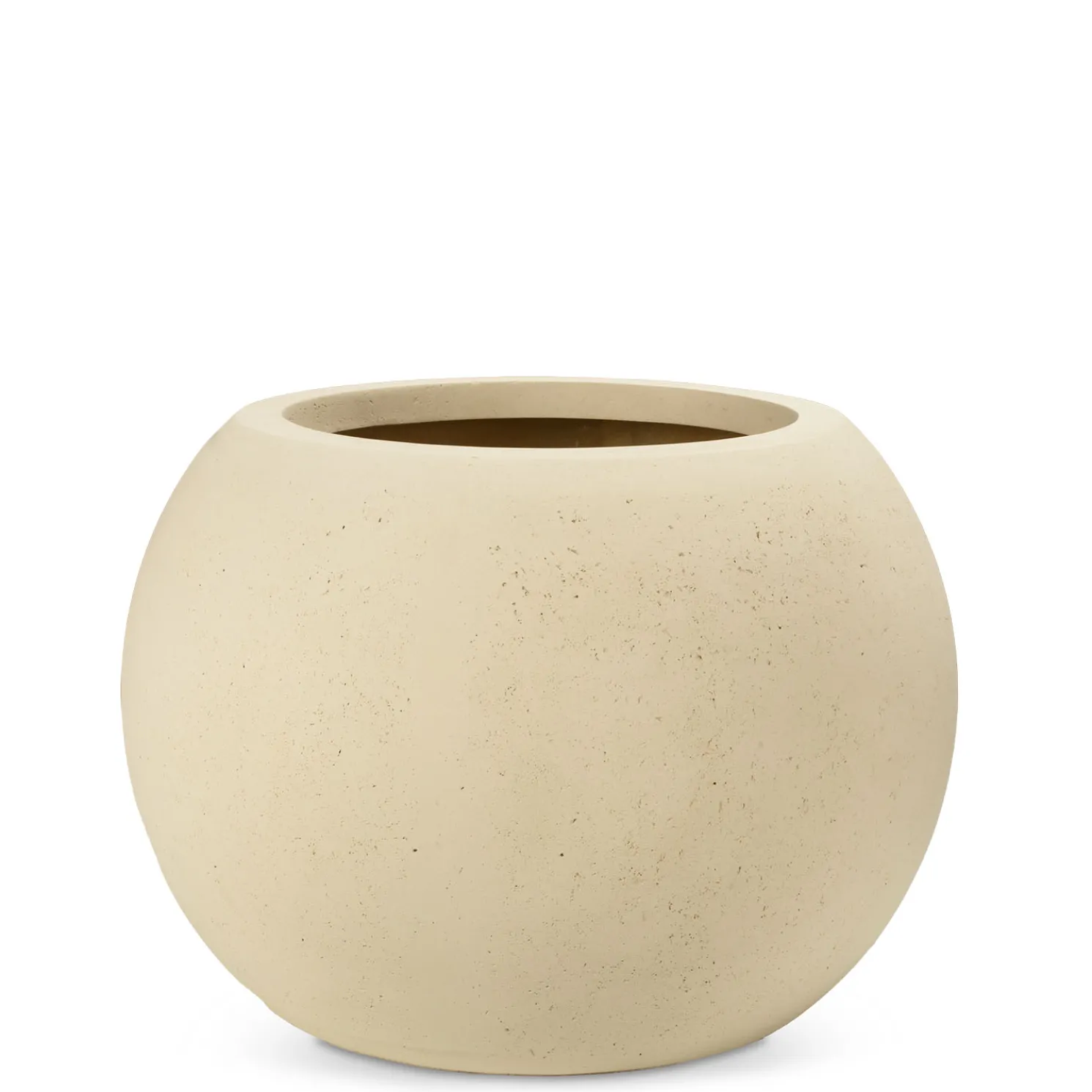 Fleur Ami Polystone Globe runder Übertopf - frostsicher Ø 60 cm, Höhe 43 cm creme