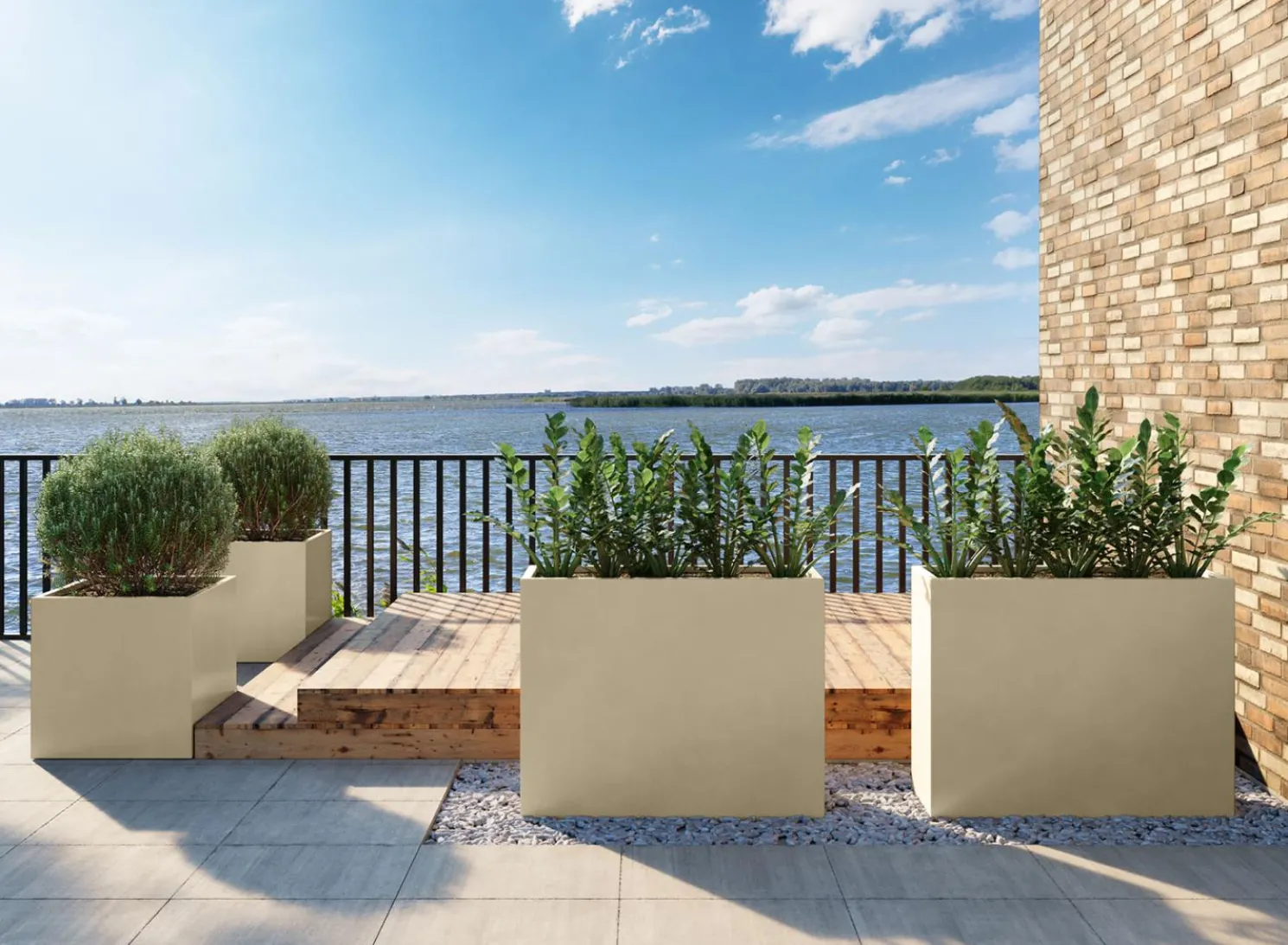 Fleur Ami Polystone Raumteiler für Bepflanzungen 100 x 35 x 60 cm grau