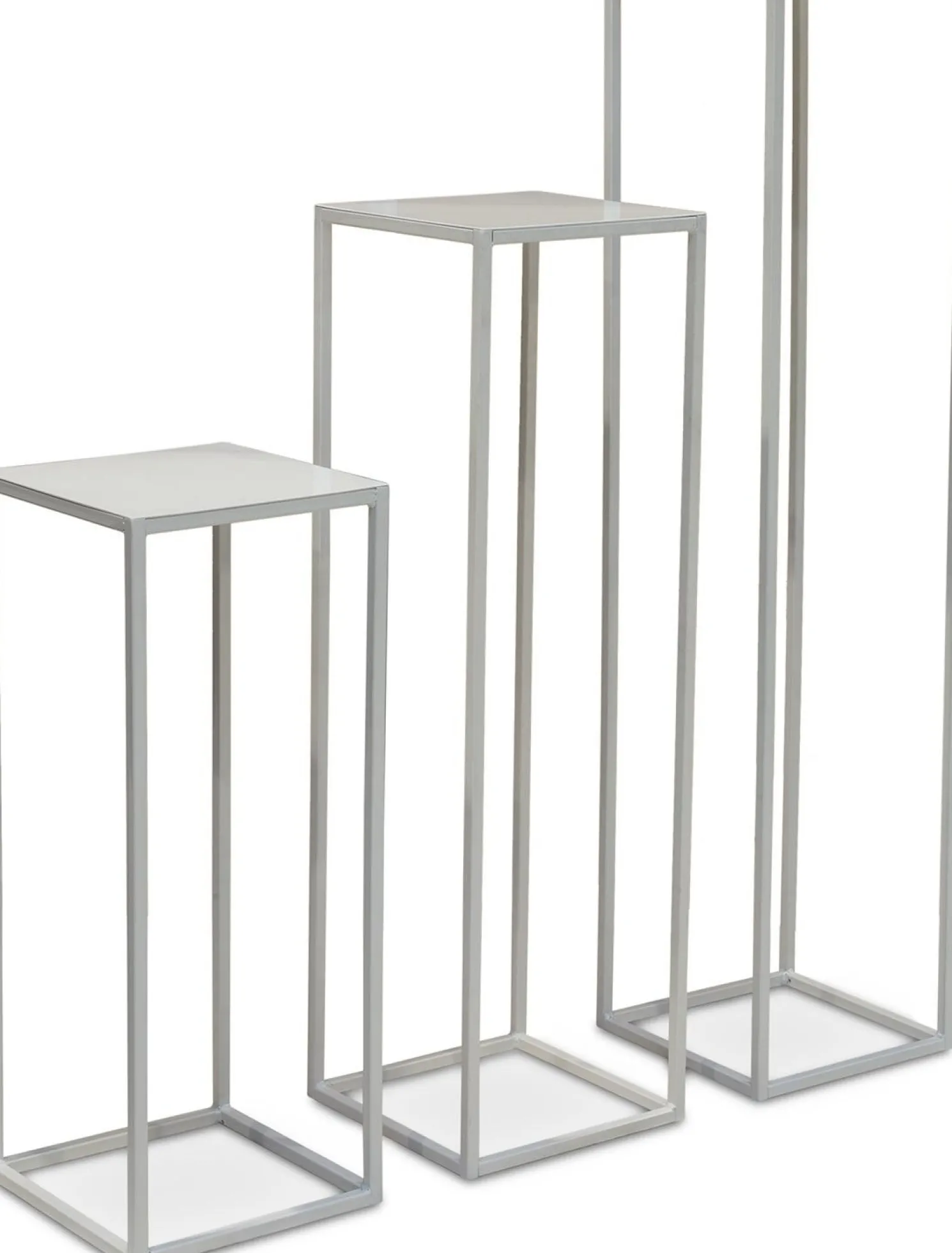 Fleur Ami Stage Blumensäule Metall 30 x 30 cm Höhe 75 cm weiß matt