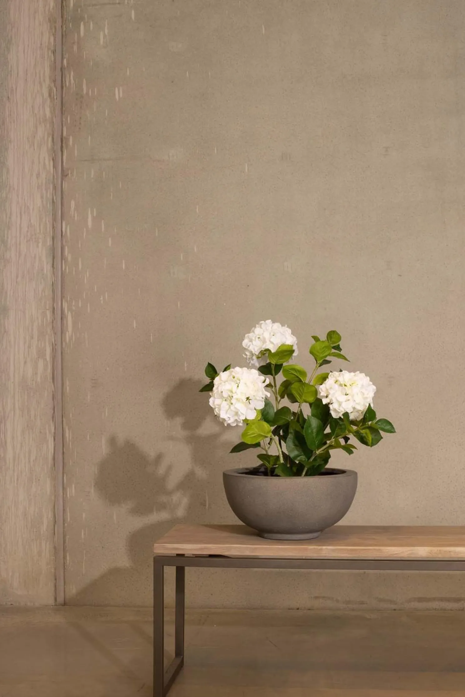 Fleur Ami Weiße Hortensie - Hydrangea Kunstpflanze, 3 Blüten