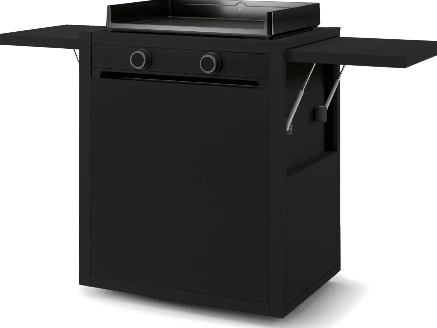 Forge Adour Plancha-Grill Modern Gas 60 Schwarz auf Rollwagen