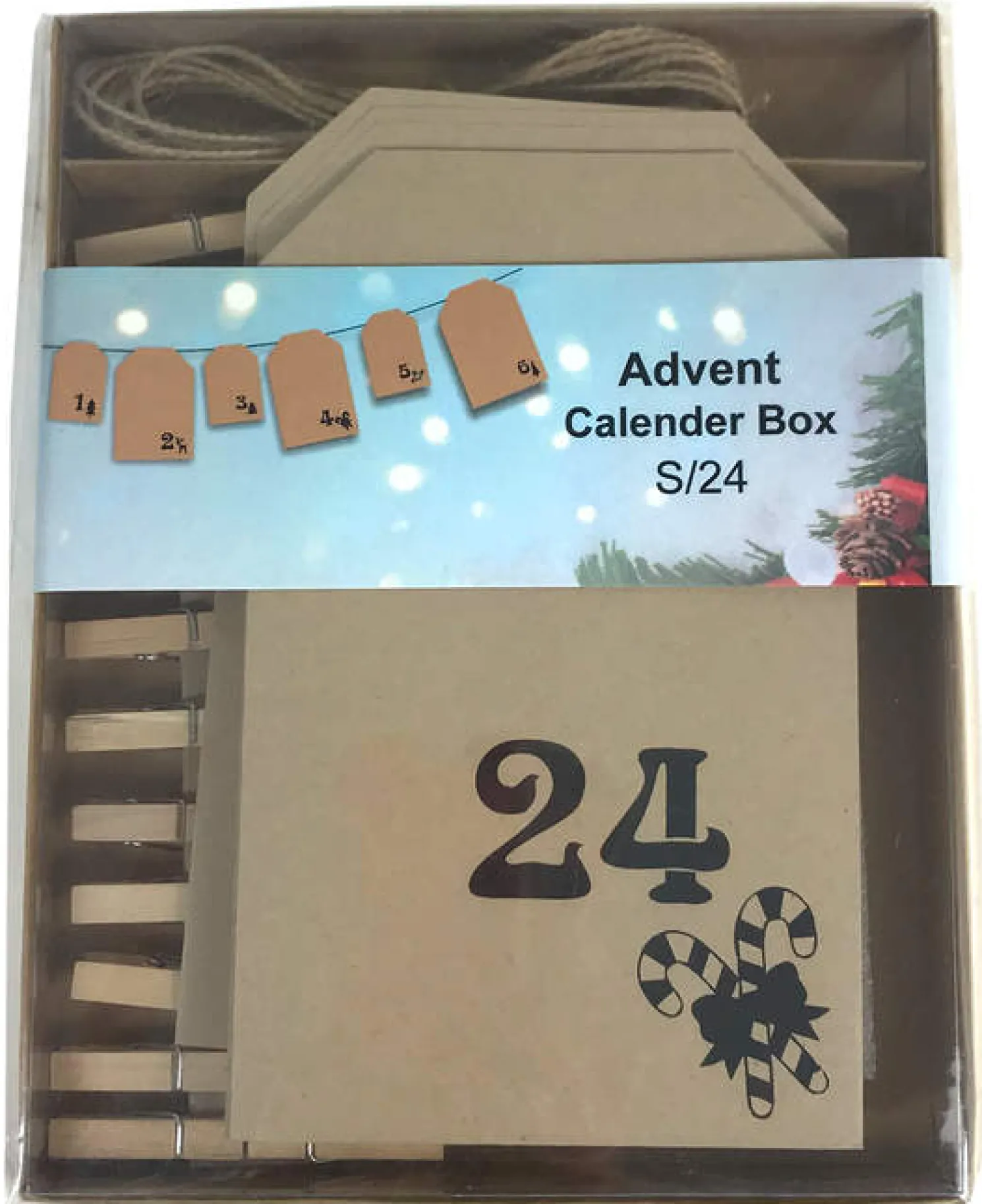 + Papier-Adventskalender in Box