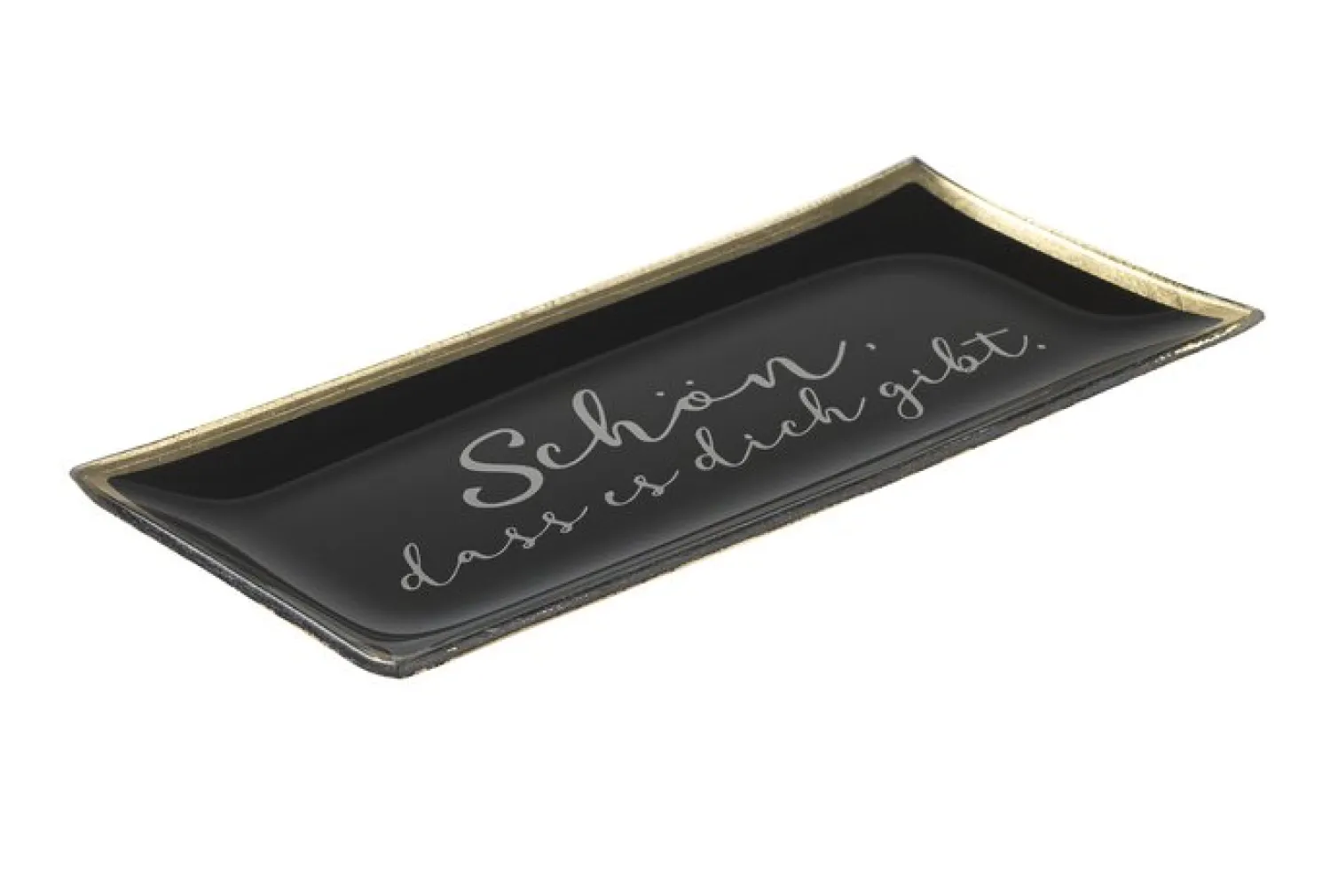 Gift Company Glasteller 21x10cm - Schön, dass es dich gibt, Schwarz/Gold