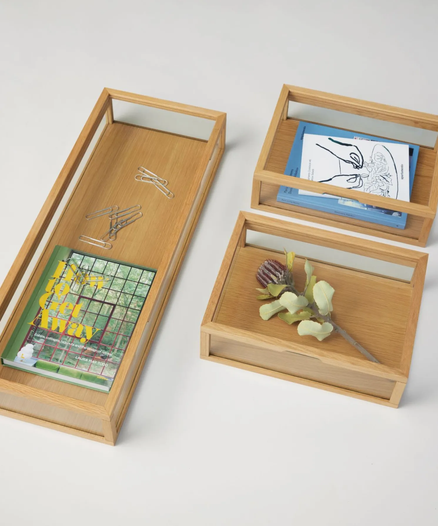 Hübsch View Display Box aus Glas Large Naturfarben