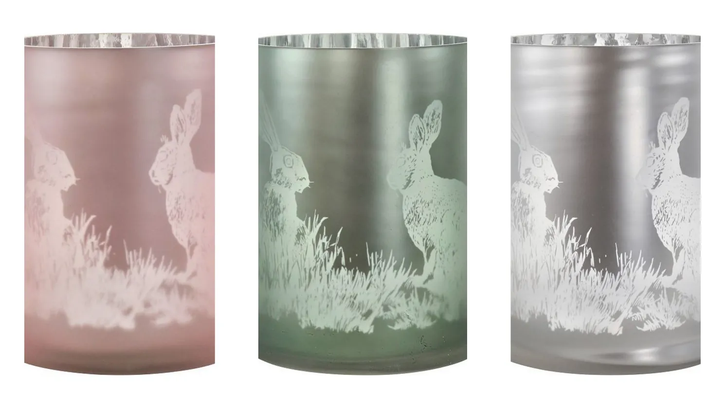 Hoff Tischdeko Windlicht Osterhase rosa matt