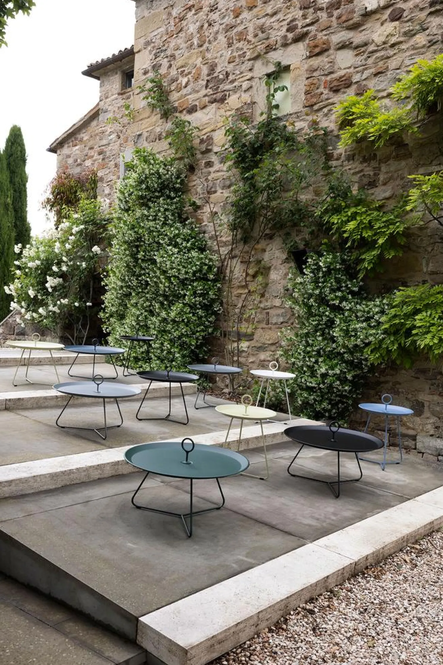 HOUE Outdoor Beistelltisch Eyelet pistaziengrün H:46,5 x D:45 x W:45