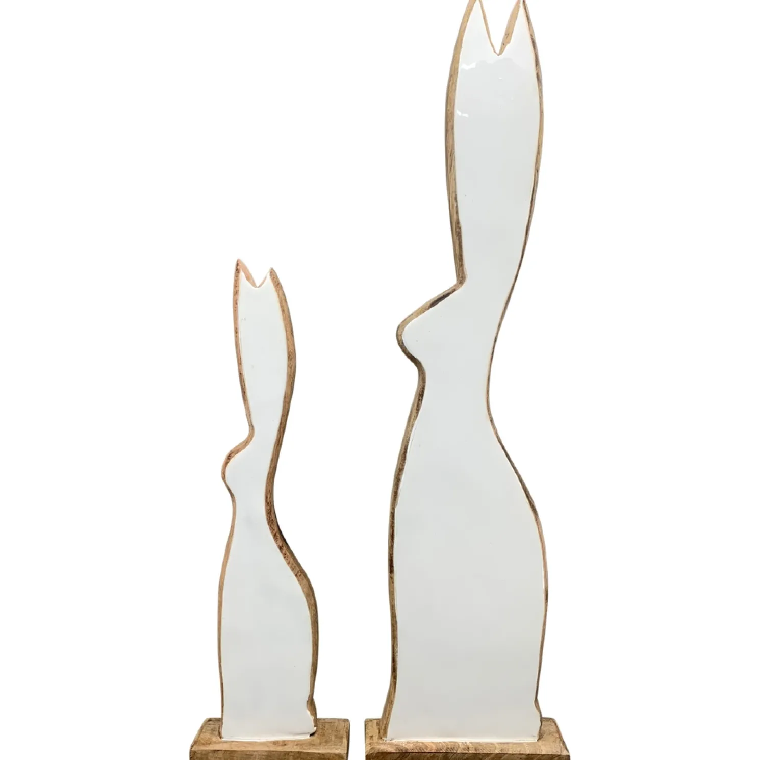 Exner Großer Dekohase Dost, weiß, Holz Höhe 77 cm