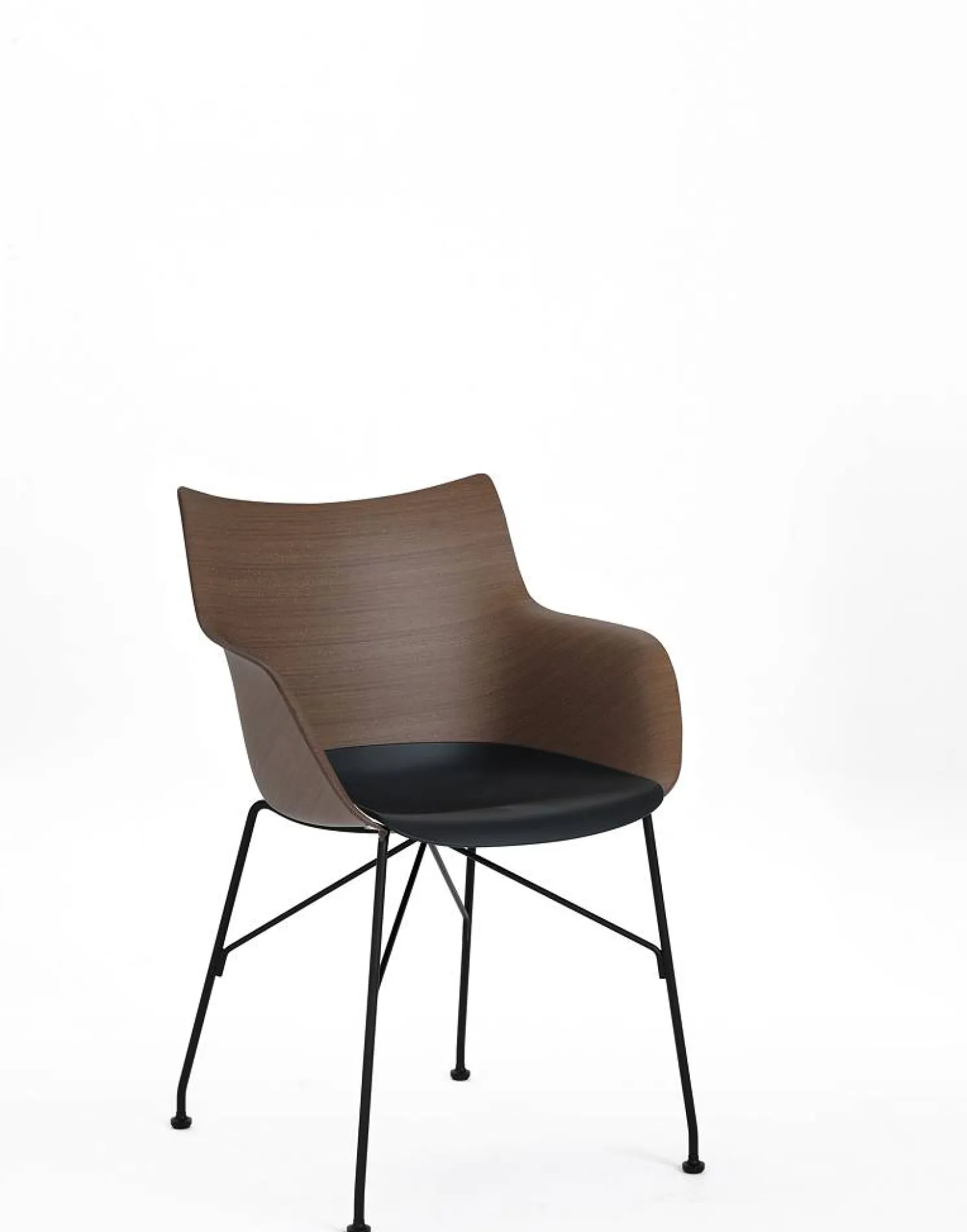 Kartell Sessel Q/Wood Sitzschale Holz, Gestell schwarzer Stahl