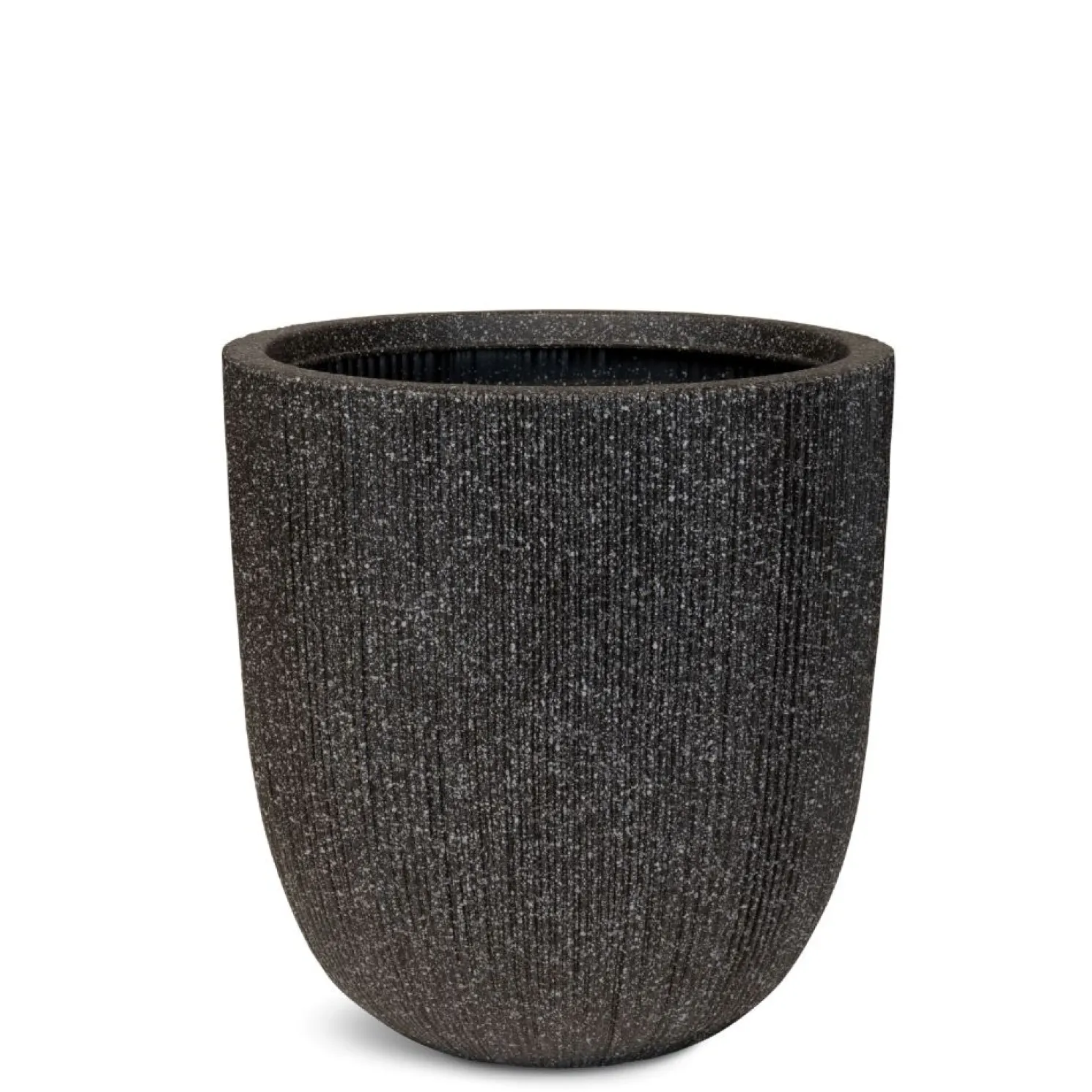 Fleur Ami Toskana modernes Bodengefäß mit Rillenstruktur Ø 31 cm, Höhe 31,5 cm stone black