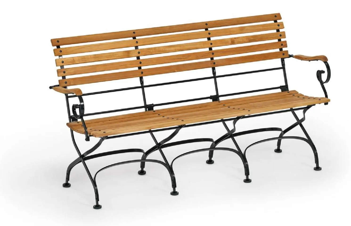 Weishäupl Klappbare 3-Sitzer Bank Classic mit Armlehnen graphitgrau