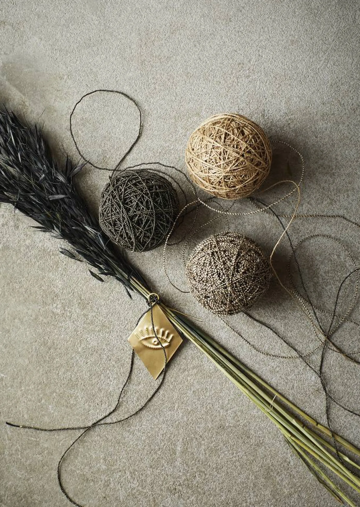 MADAM STOLTZ Getrocknete Blumen, schwarz 75-85 cm