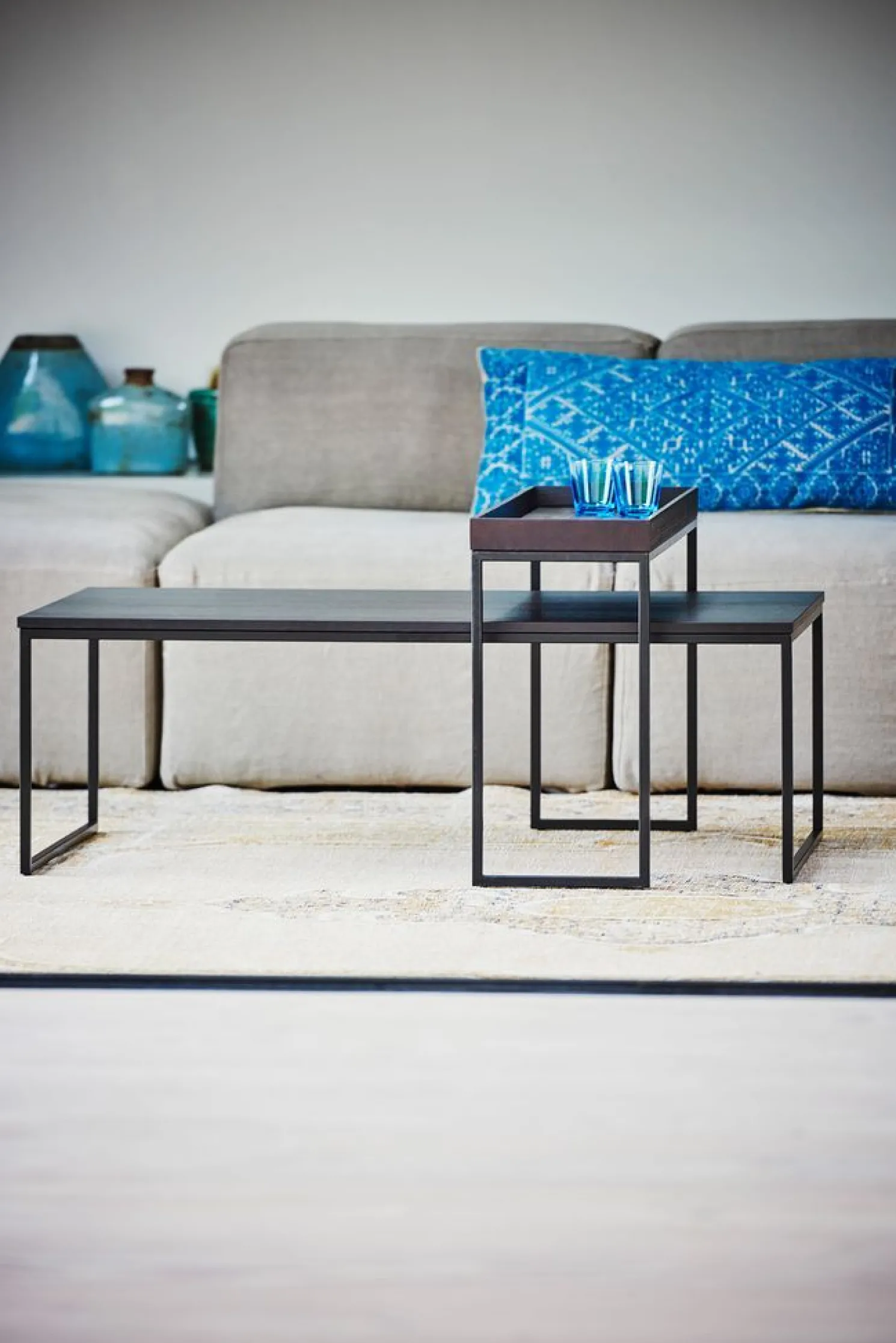 Jan Kurtz Beistelltisch Flat Rechteckig Lang Schwarz/Esche Wenge