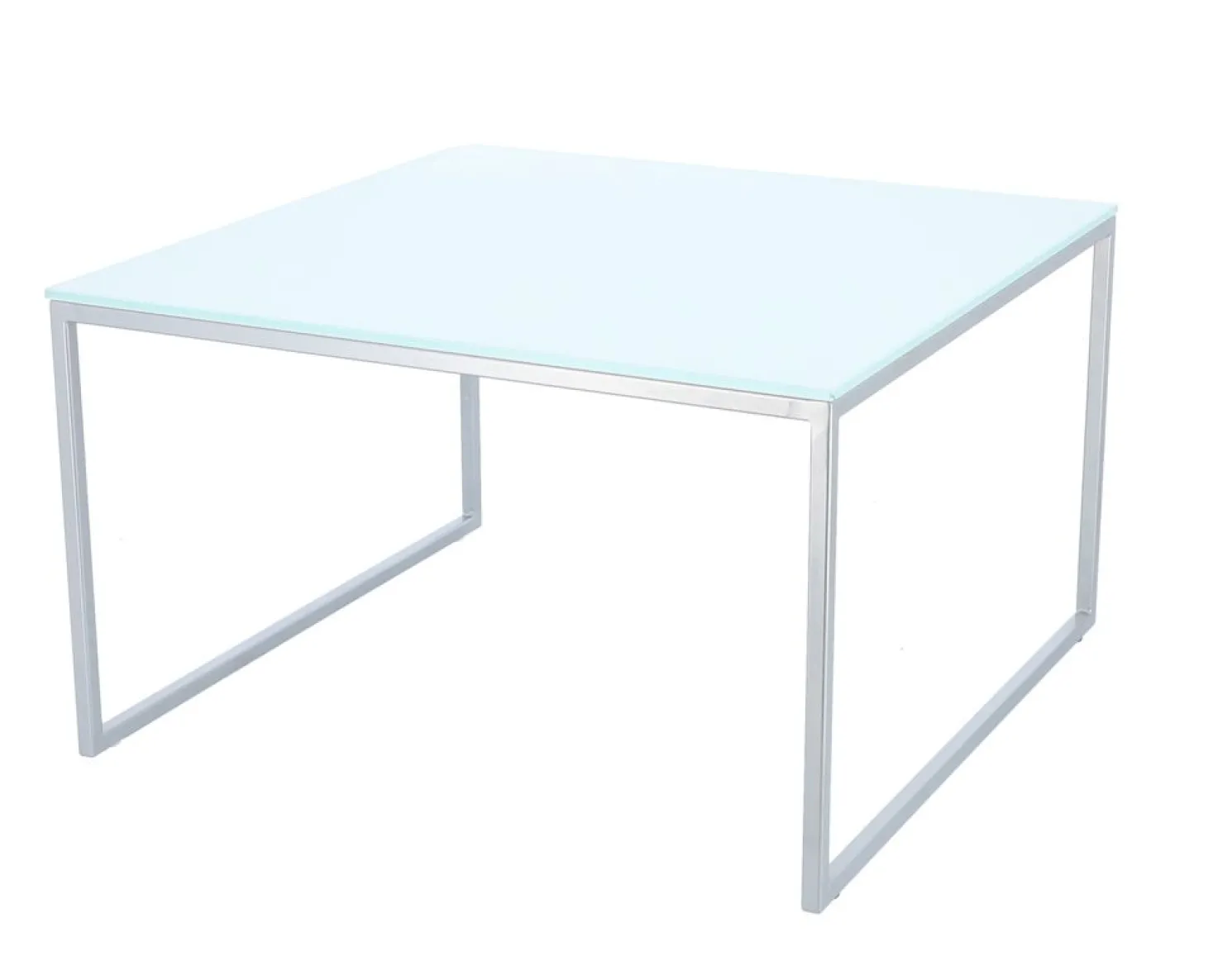 Jan Kurtz Classico Beistelltisch Rechteckig Gestell Lunasilber / Platte Weiß