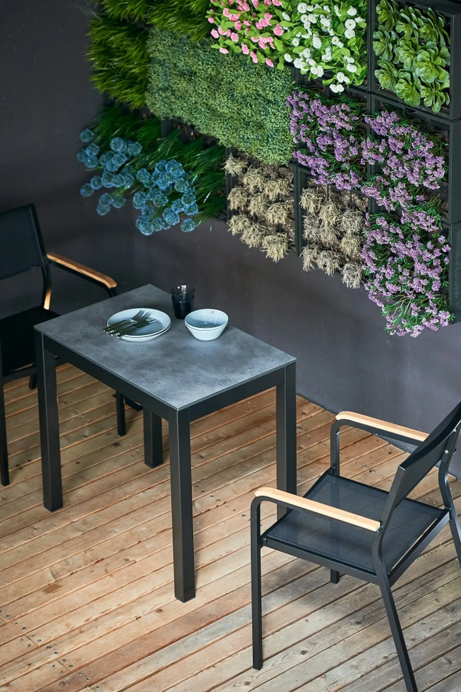 Jan Kurtz Outdoor Tisch Quadrat Hpl-Schichtstoff zementoptik / weiß 60x90