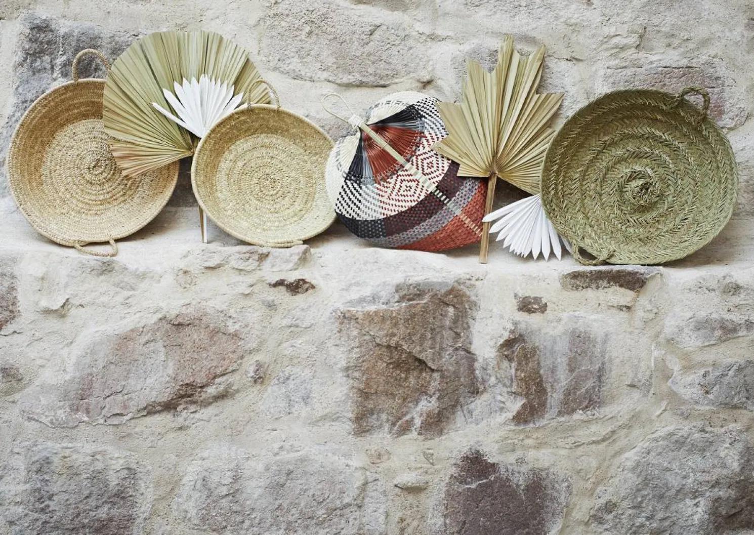 MADAM STOLTZ Niedriger Korb, Gras natur Ø 70 cm