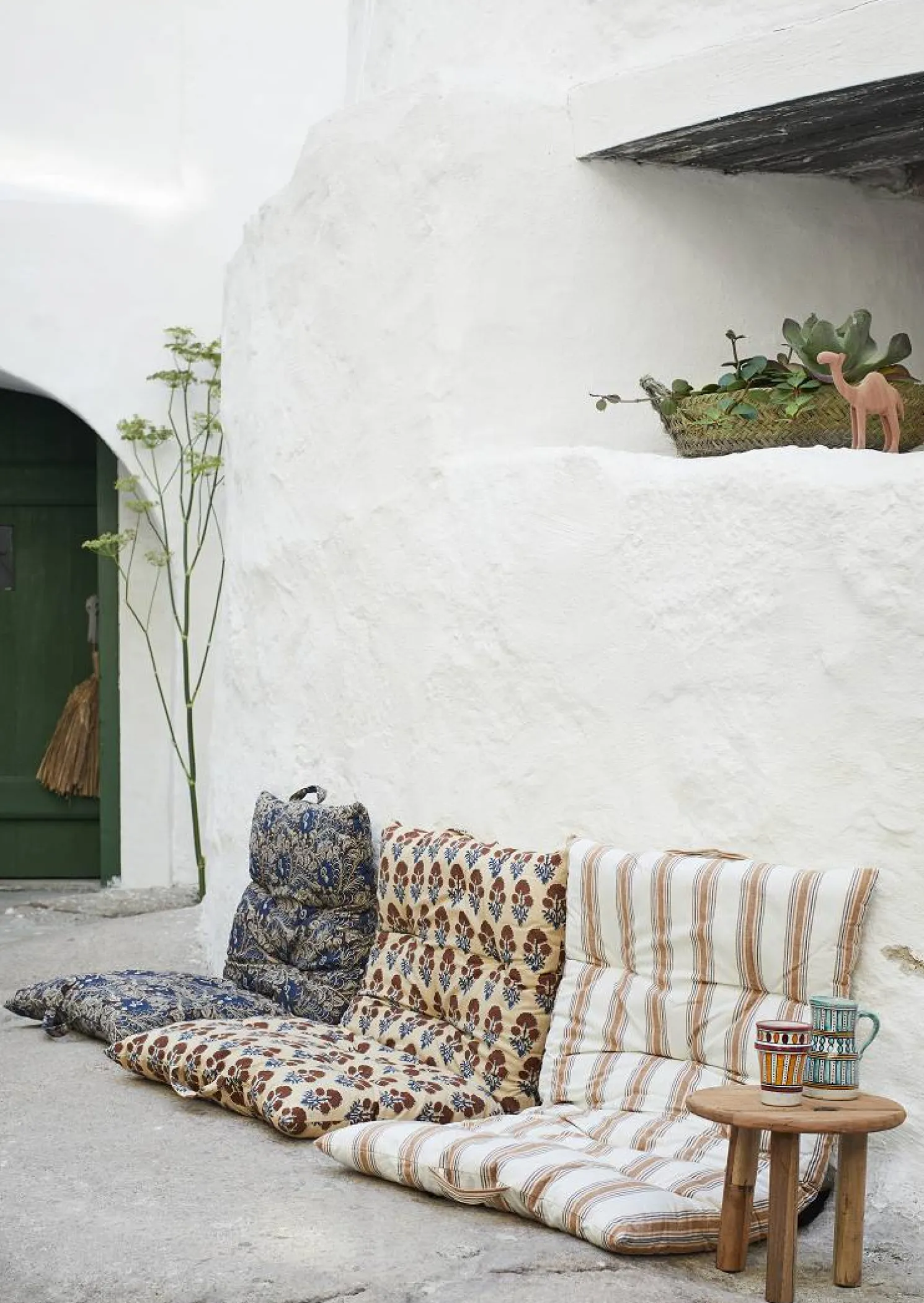 MADAM STOLTZ Niedriger Korb, Gras natur Ø 70 cm