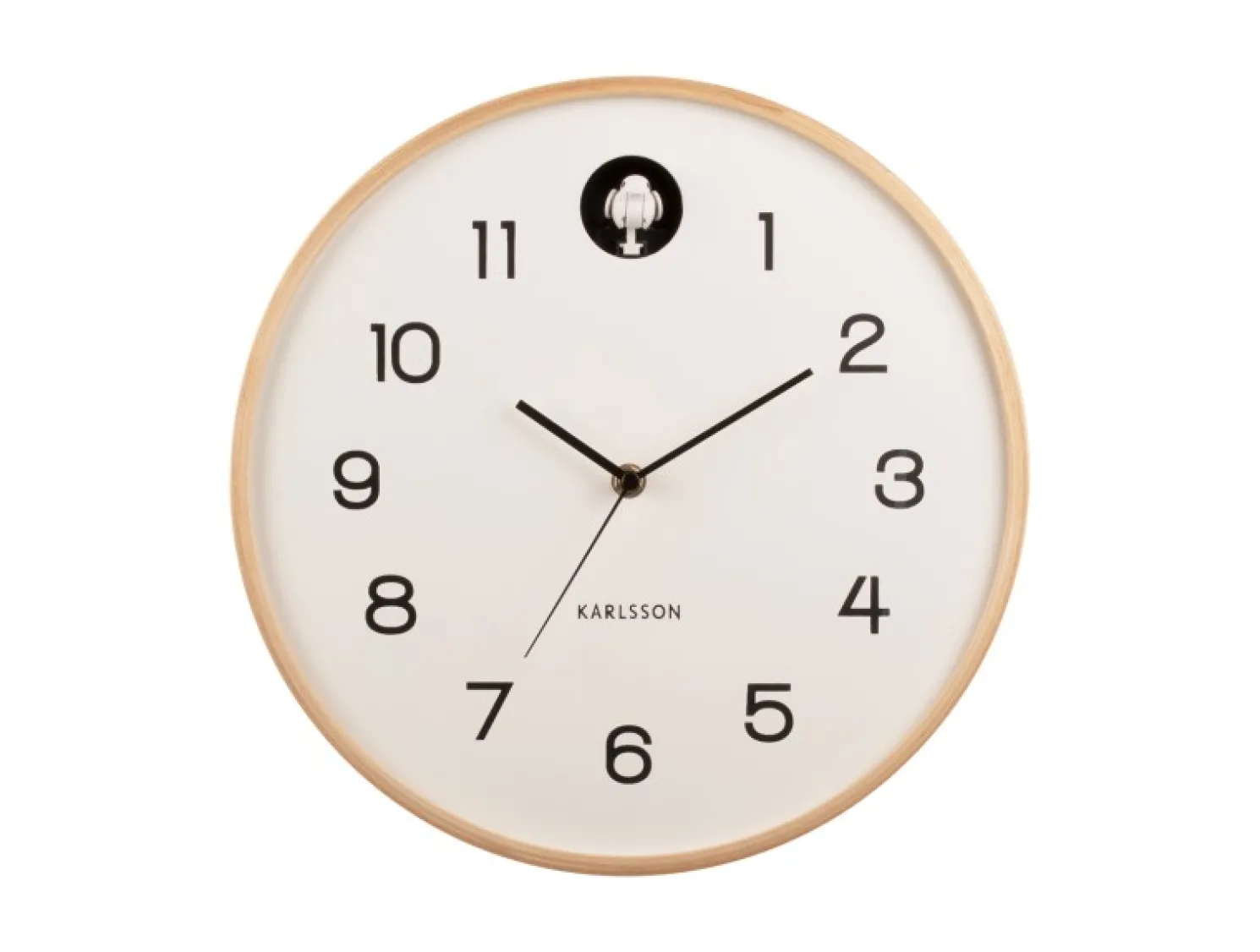 Karlsson Wanduhr - natural Cuckoo weiß