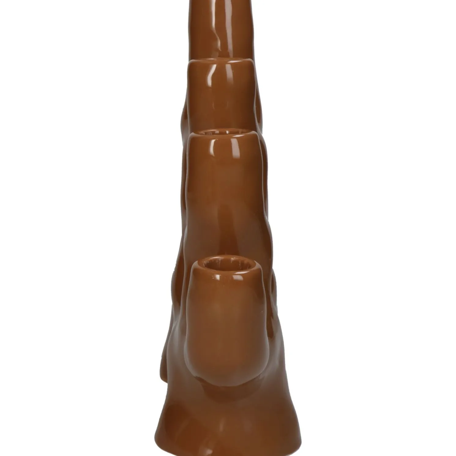 Kersten B.V. Kerzenhalter für 7 Stabkerzen aus Porzellan ocker