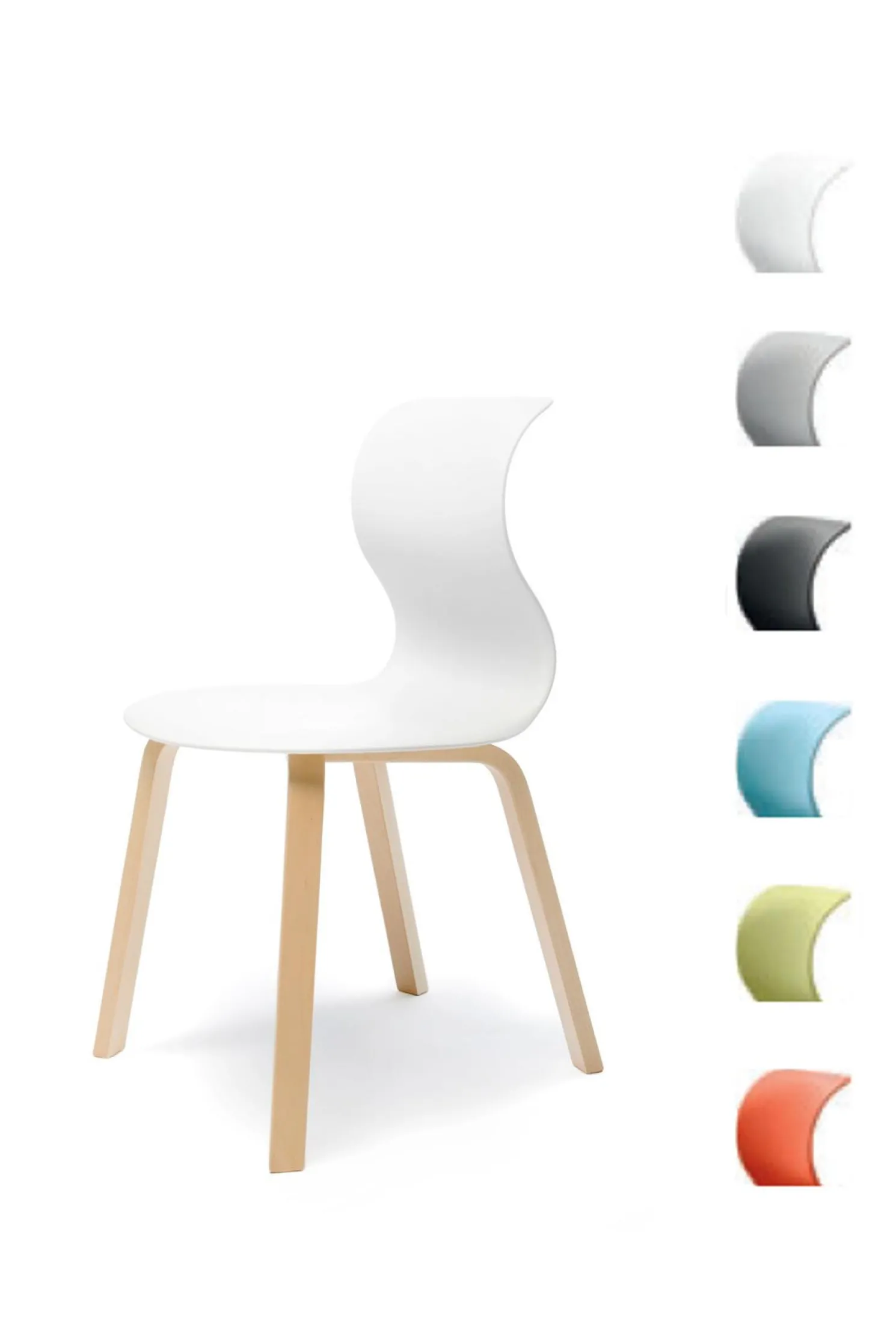 Flötotto Pro 6 Stuhl - Gestell Buche aquablau Universalgleiter Kunststoff