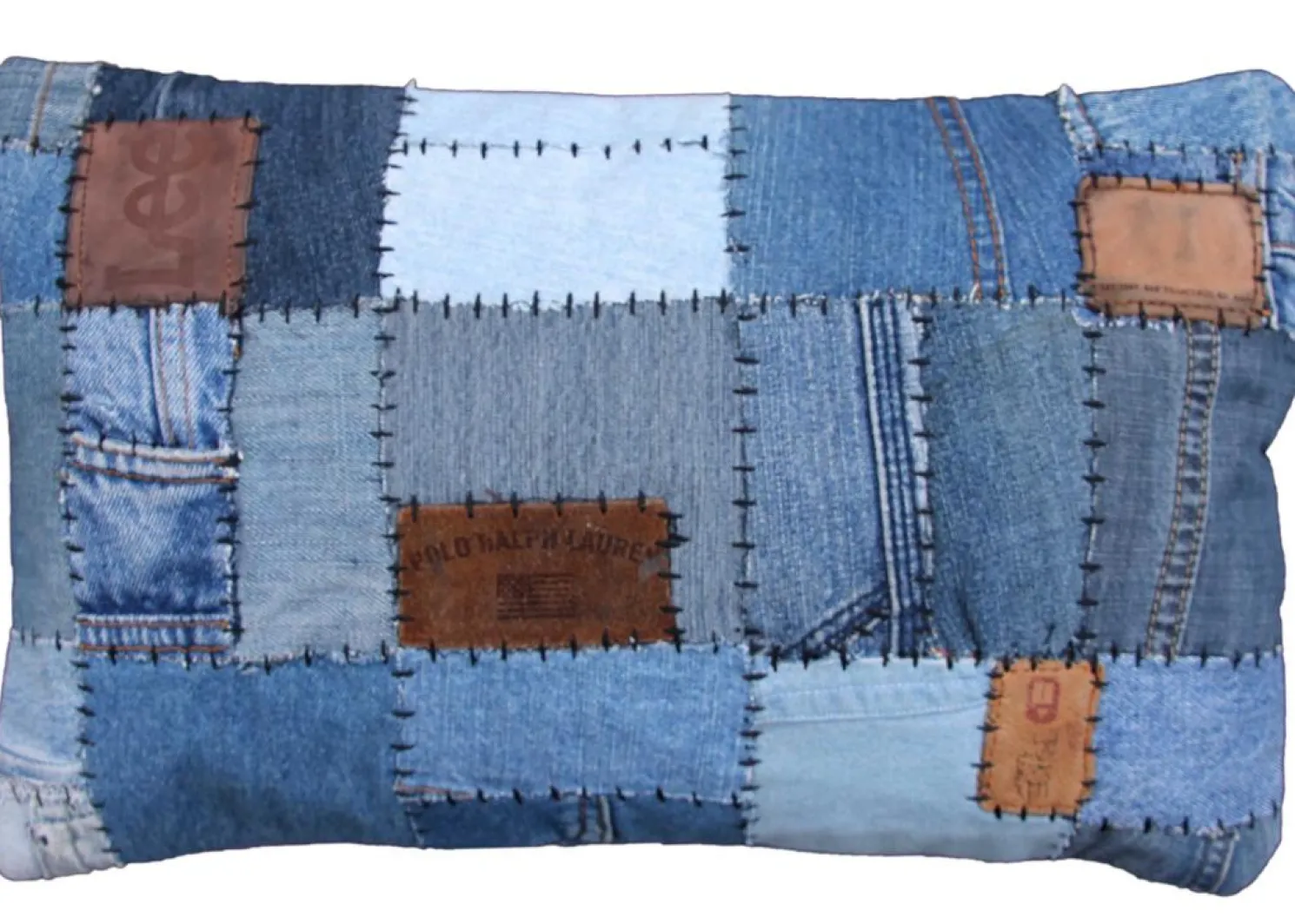 Lazis Jeanspatchwork - Kissen inkl. Inlett 25x40 cm