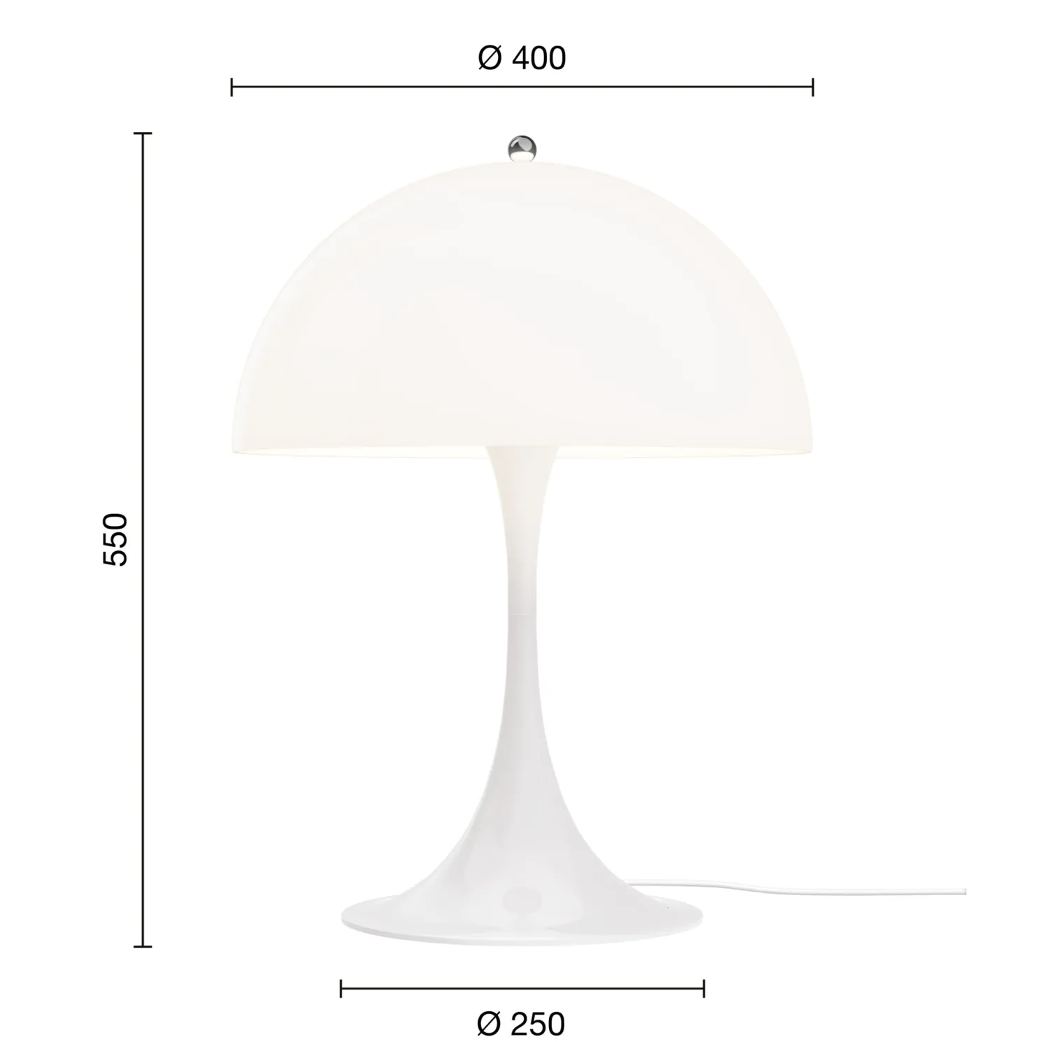 Louis Poulsen Panthella 400 Tischleuchte Weiß Opal Acryl