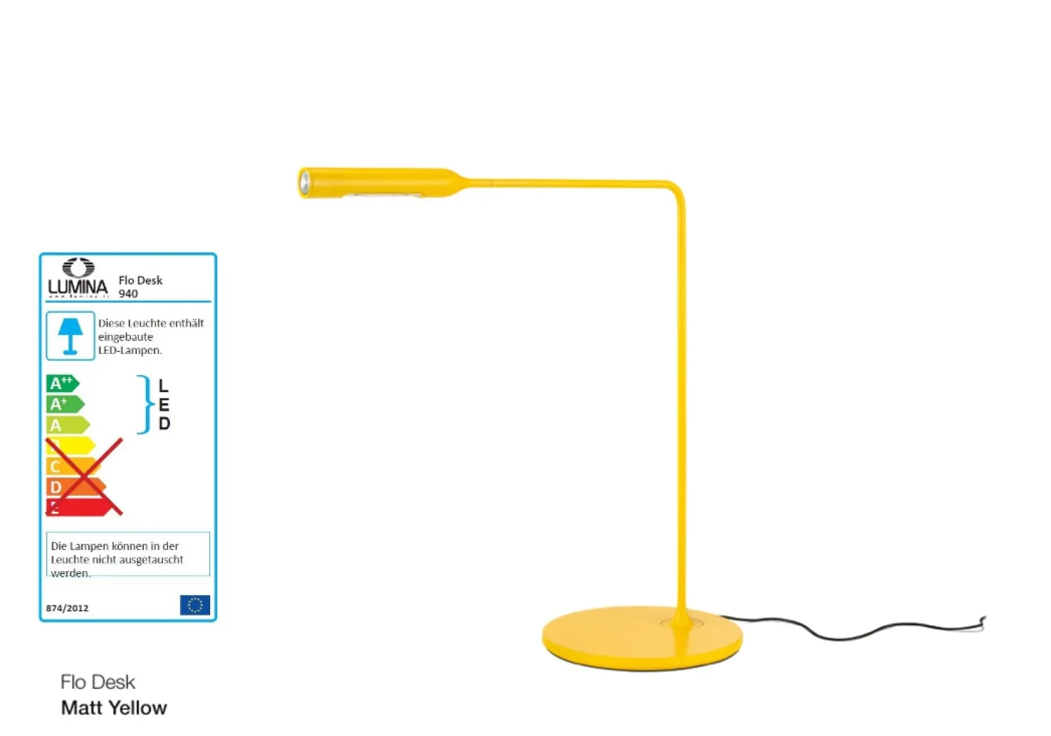 Lumina FLO Desk Tischlampe gelb