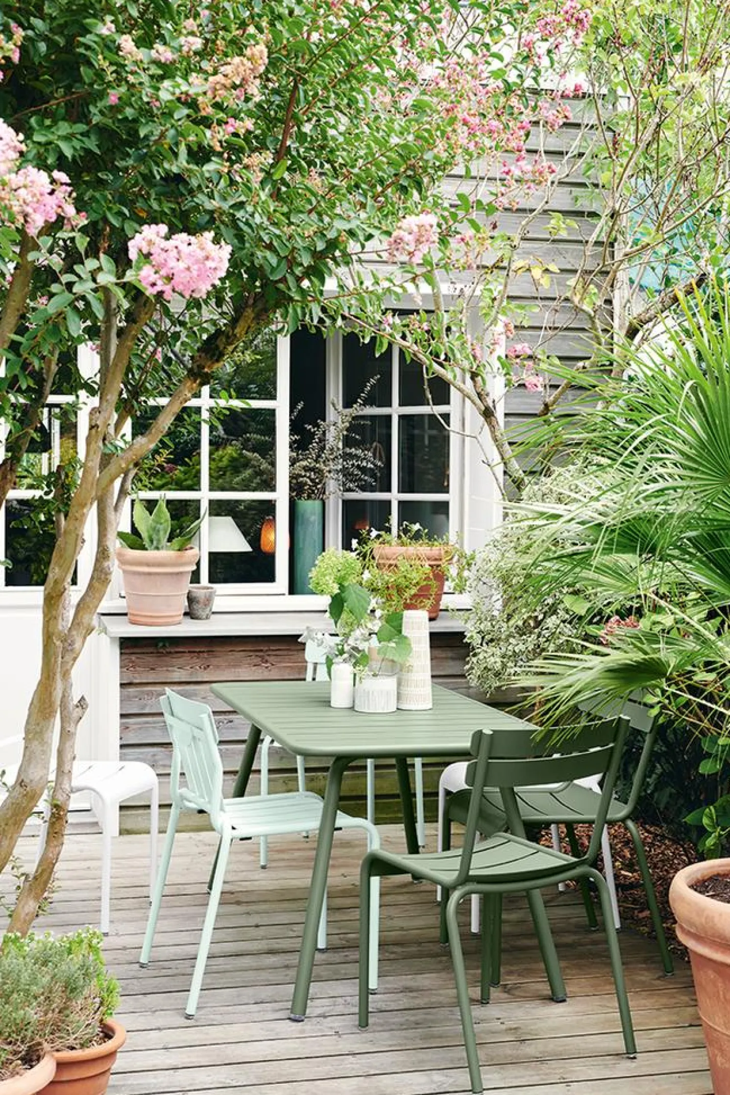 Fermob Luxembourg Tisch 80x80 4-Beine Acapulcoblau