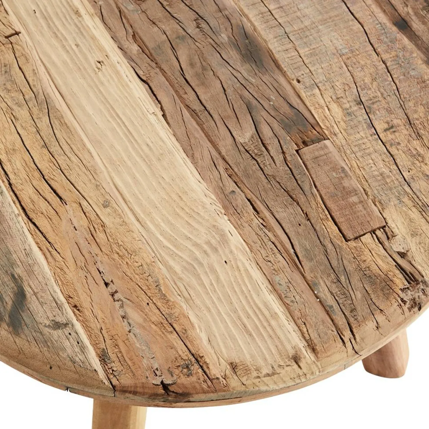 MADAM STOLTZ Holz Couchtisch Ø 60 cm