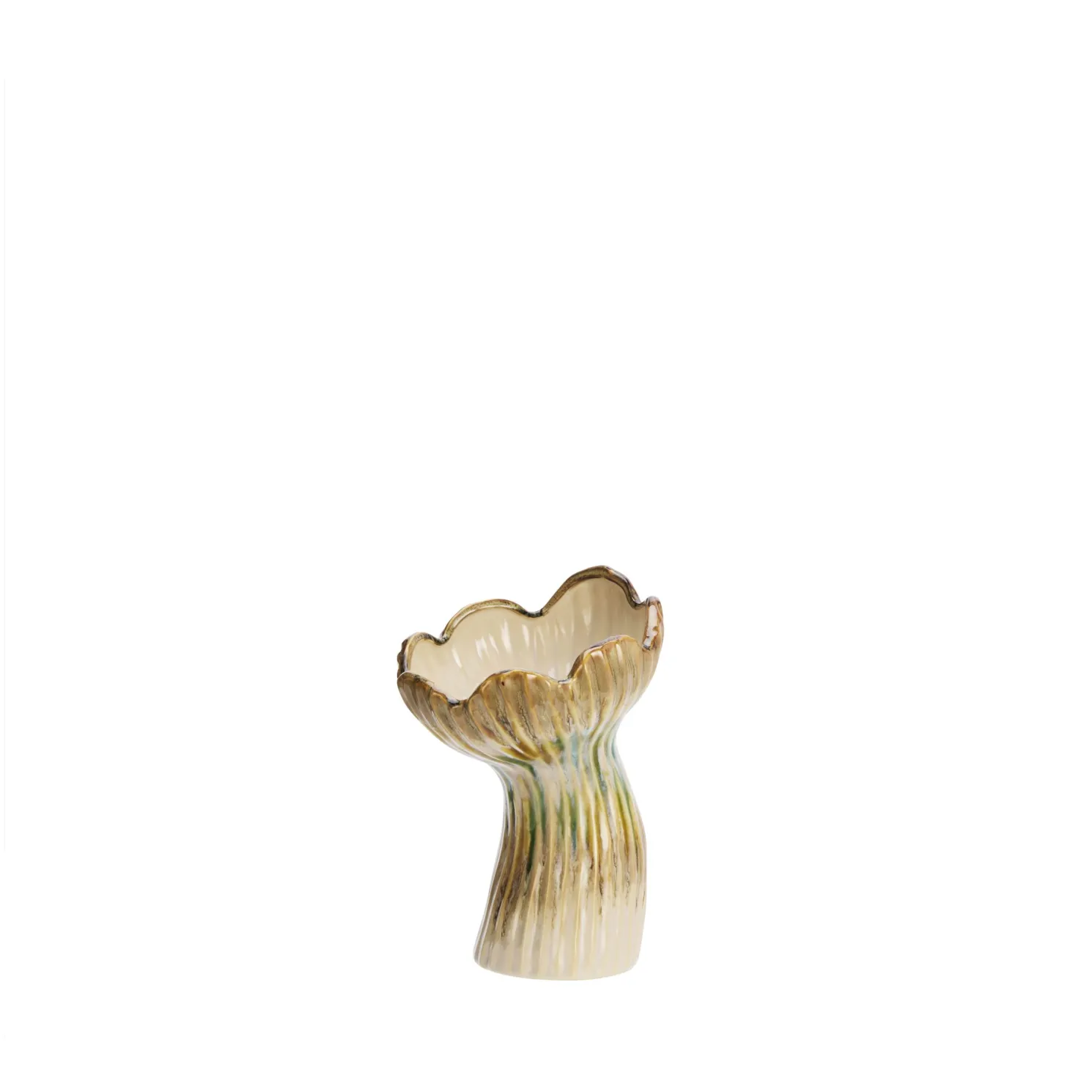 MADAM STOLTZ Vase aus Steingut - skulpturale Eleganz 14x20,5 cm