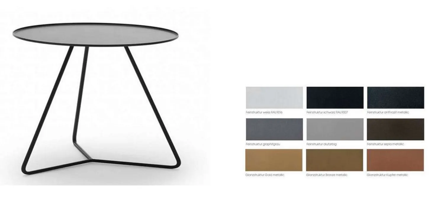Möller Design Steely Couchtisch 37cm graphitgrau matt