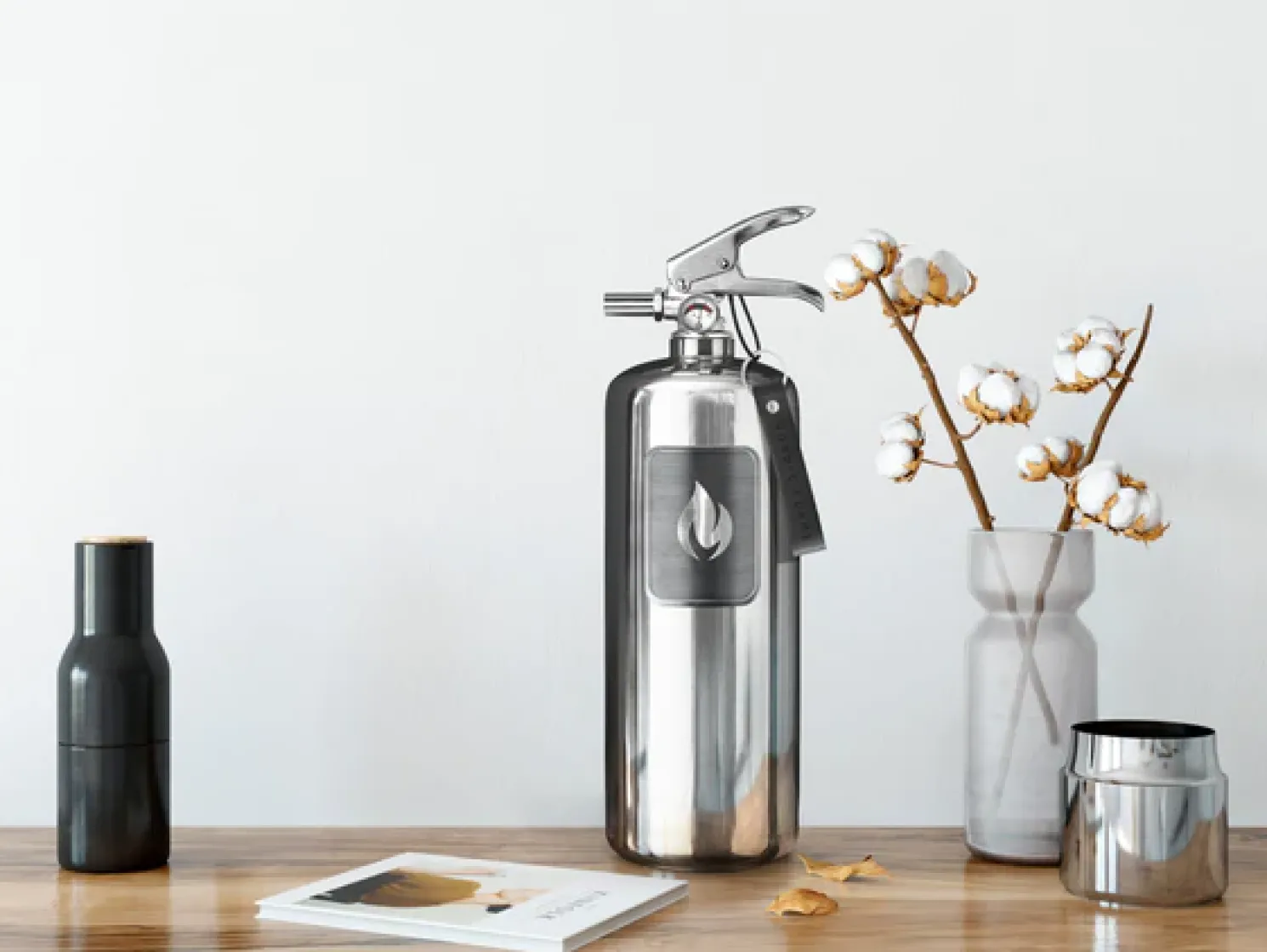 Nordic Flame Feuerlöscher 2 kg - handpoliertem Edelstahl